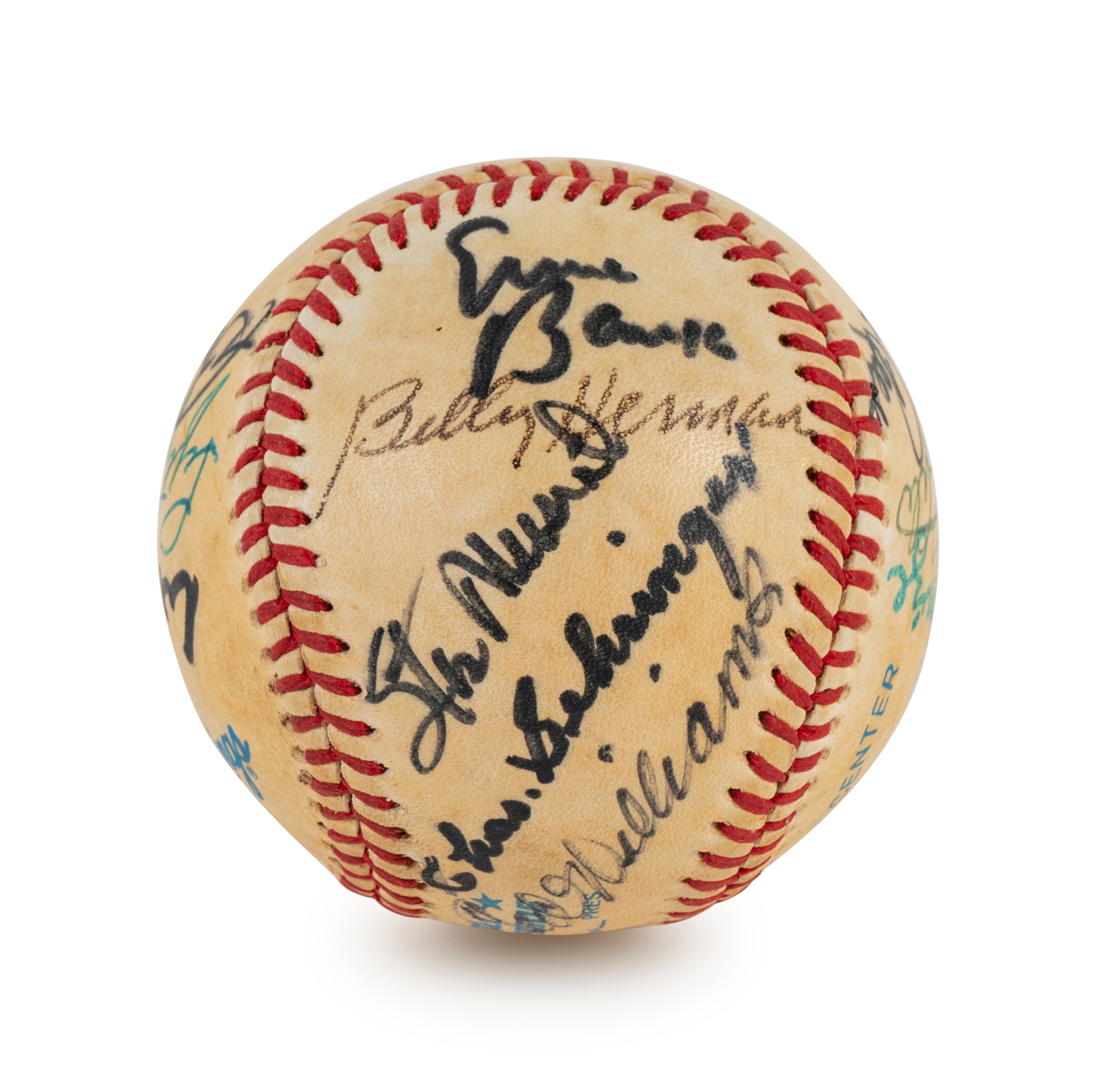 A Multi Signed Baseball Comprised of 16 Deceased Hall of Famers Including Ted Williams, (BAS Beckett Authentication Services Certified),