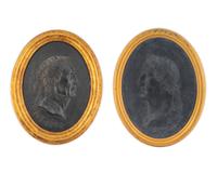 A Pair of Framed Relief Plaques of Roman Emperors — 20TH CENTURY