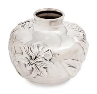A Tiffany and Co. Silver Vase with Irises