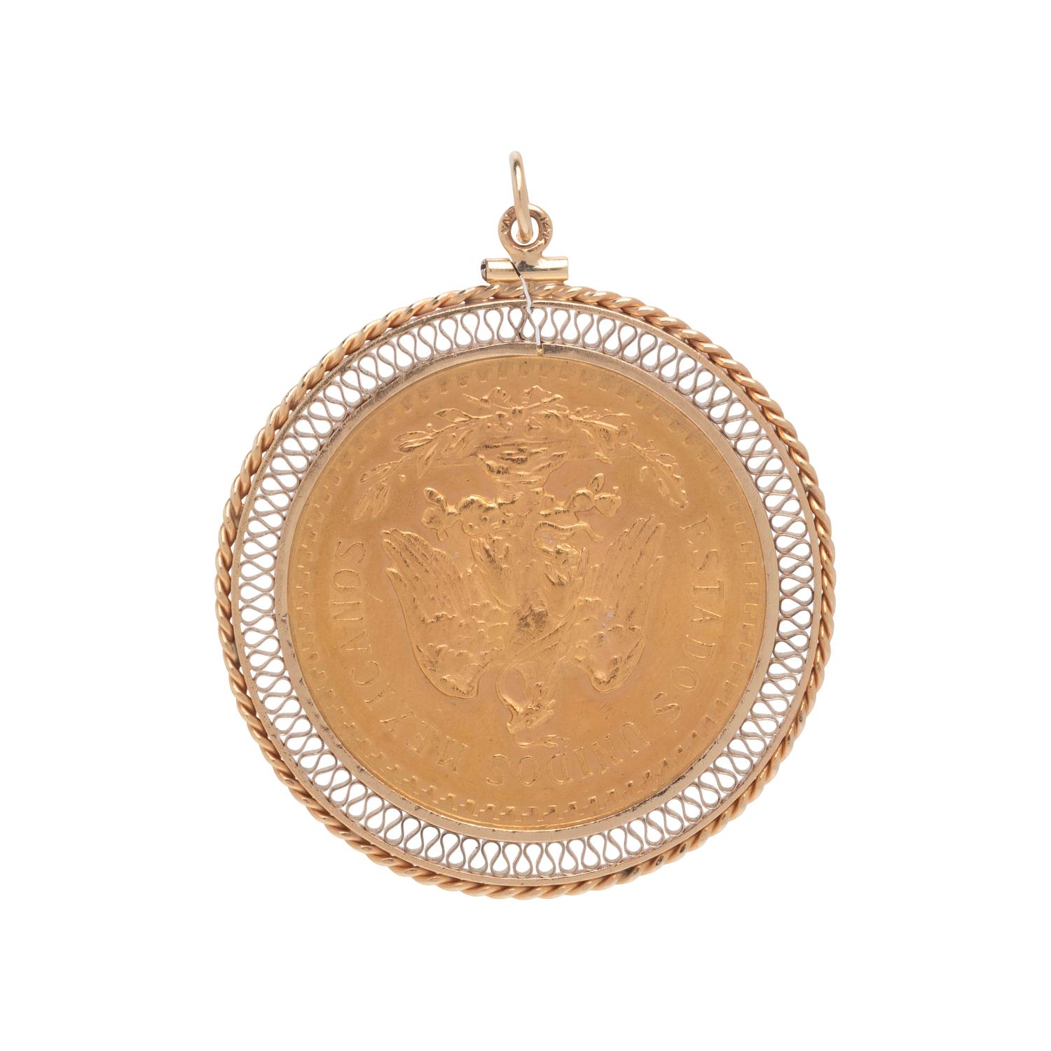YELLOW GOLD PESO COIN PENDANT