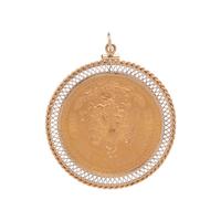 YELLOW GOLD PESO COIN PENDANT