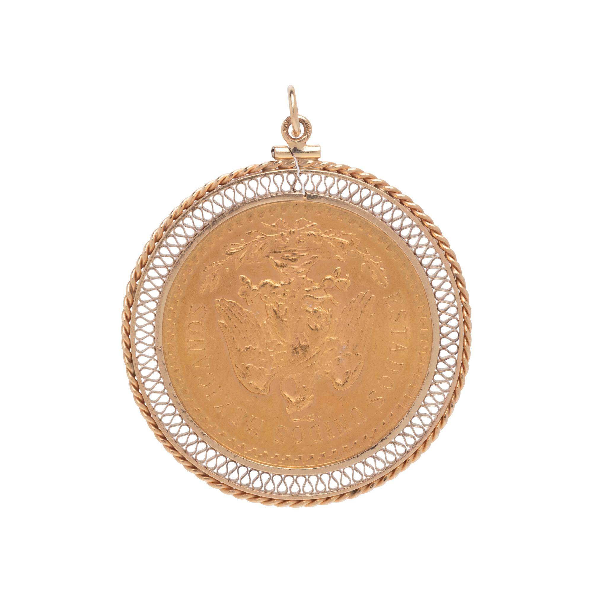 YELLOW GOLD PESO COIN PENDANT