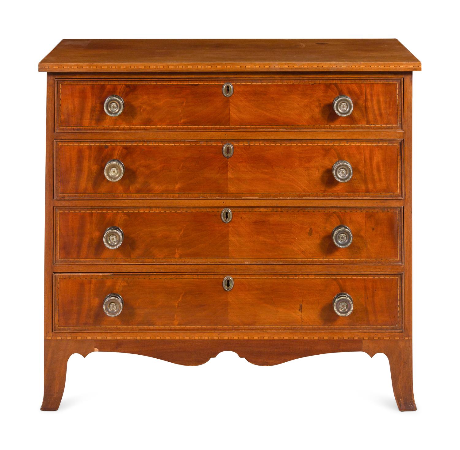 A Federal Inlaid Mahogany Chest of Drawers