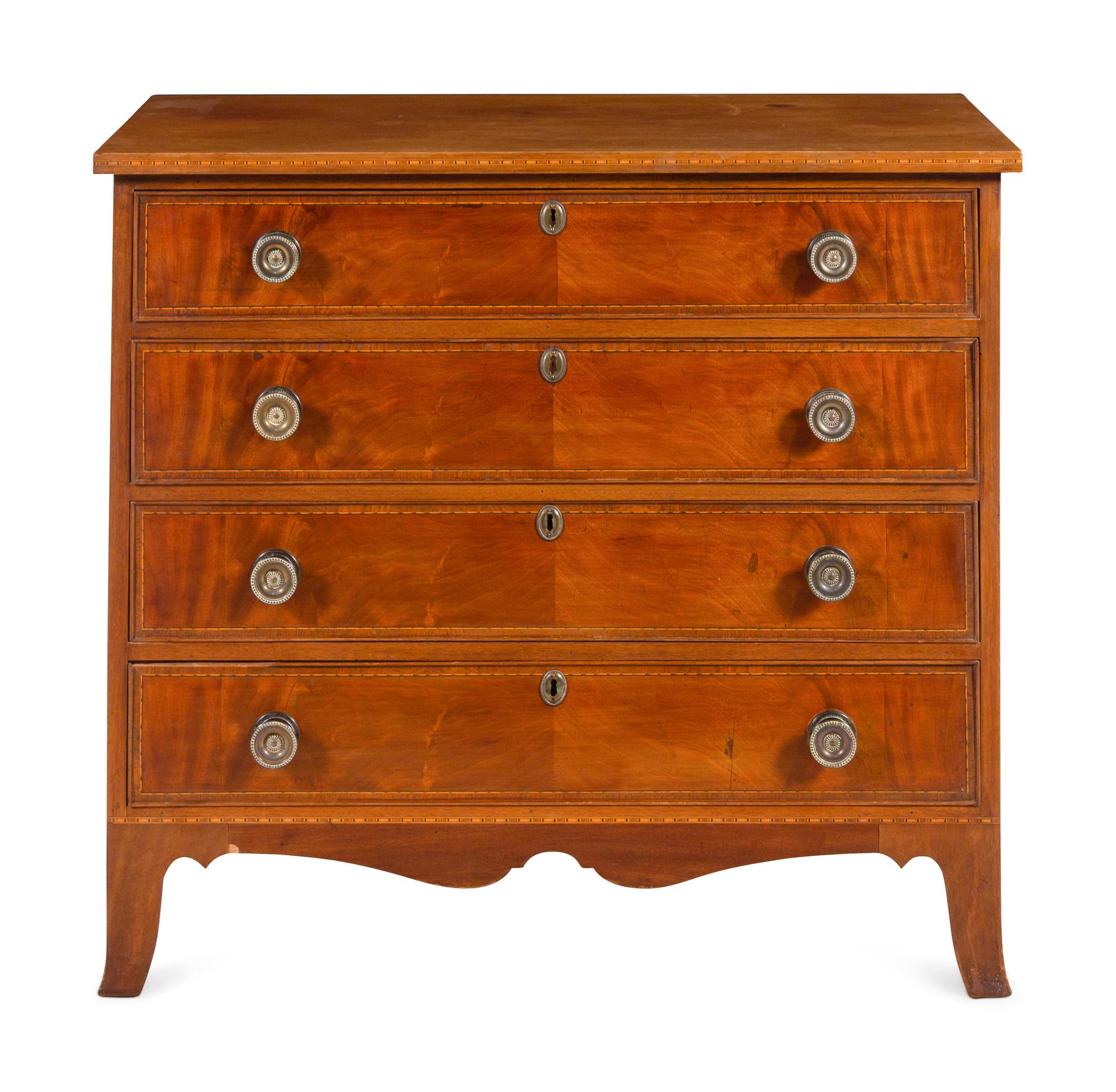 A Federal Inlaid Mahogany Chest of Drawers