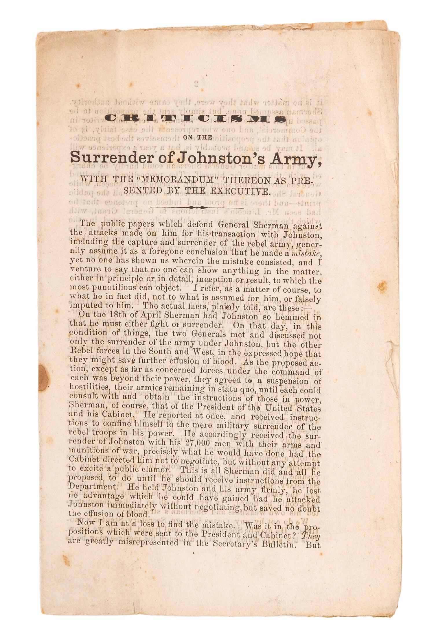 [SLAVERY & ABOLITION]. A group of 2 Civil War-period imprints, incl. HARRIGAN, E. Cruel Slavery Days . Broadside songsheet. Philadelphia: Johnson, ca 1860s.