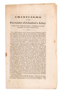 [SLAVERY & ABOLITION]. A group of 2 Civil War-period imprints, incl. HARRIGAN, E. Cruel Slavery Days . Broadside songsheet. Philadelphia: Johnson, ca 1860s.