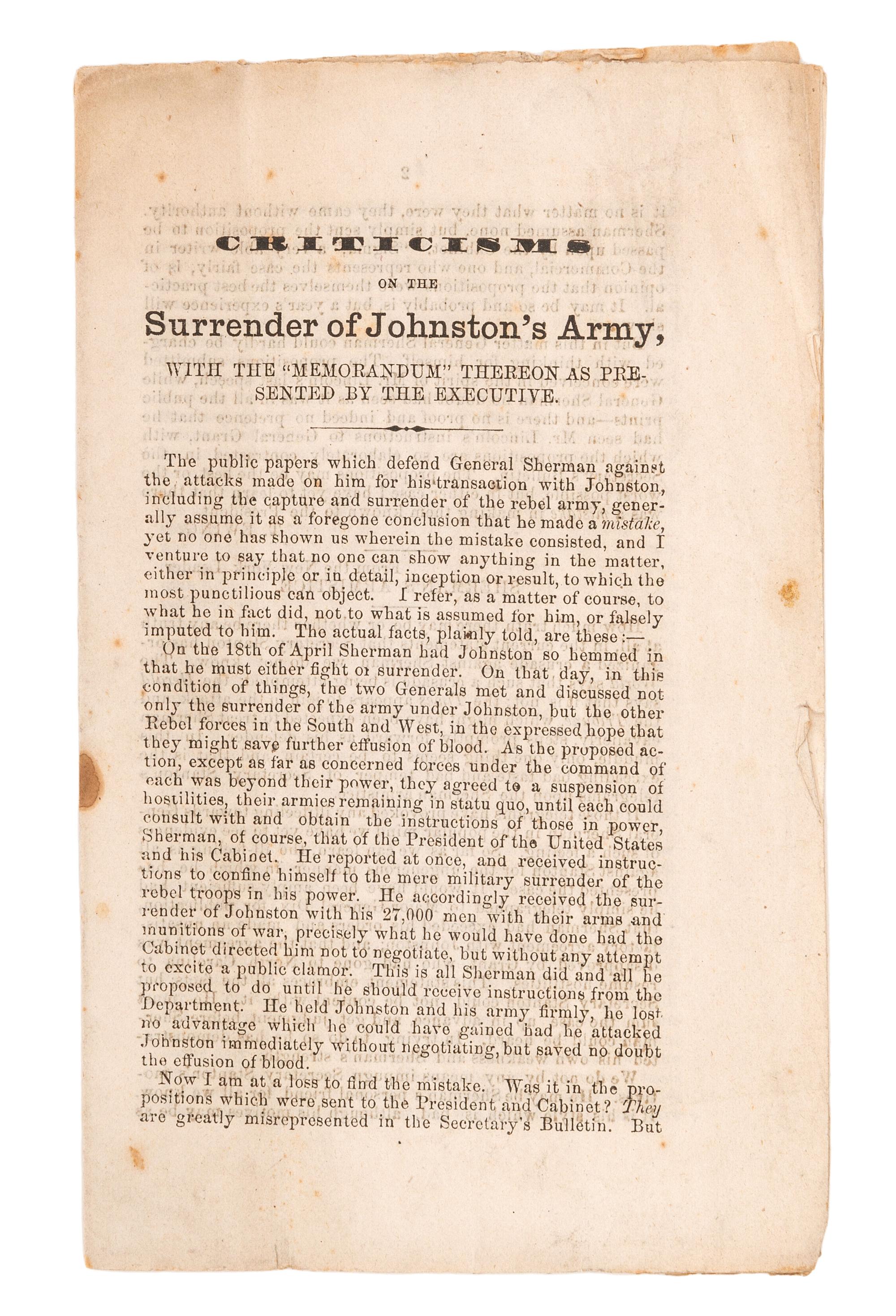 [SLAVERY & ABOLITION]. A group of 2 Civil War-period imprints, incl. HARRIGAN, E. Cruel Slavery Days . Broadside songsheet. Philadelphia: Johnson, ca 1860s.