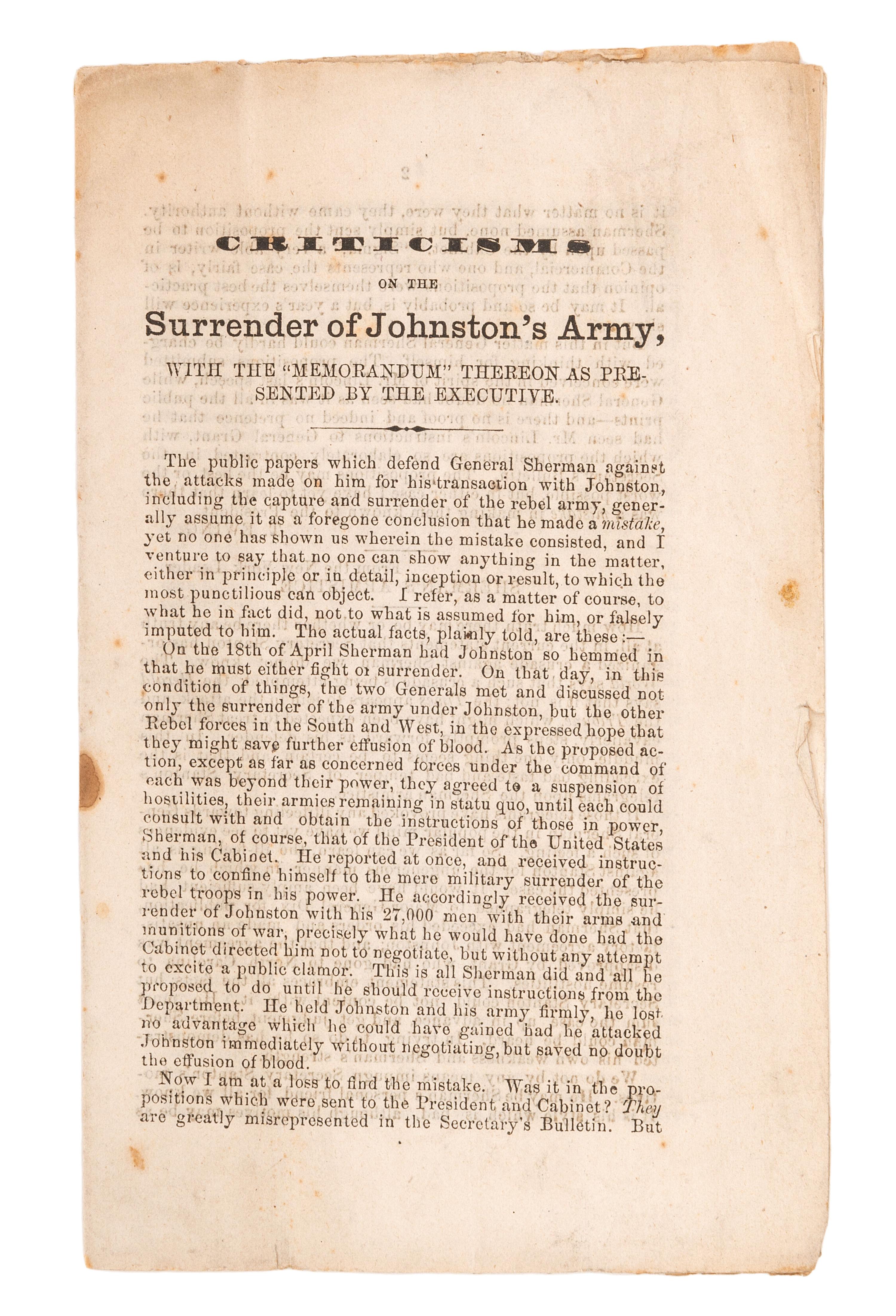 [SLAVERY & ABOLITION]. A group of 2 Civil War-period imprints, incl. HARRIGAN, E. Cruel Slavery Days . Broadside songsheet. Philadelphia: Johnson, ca 1860s.
