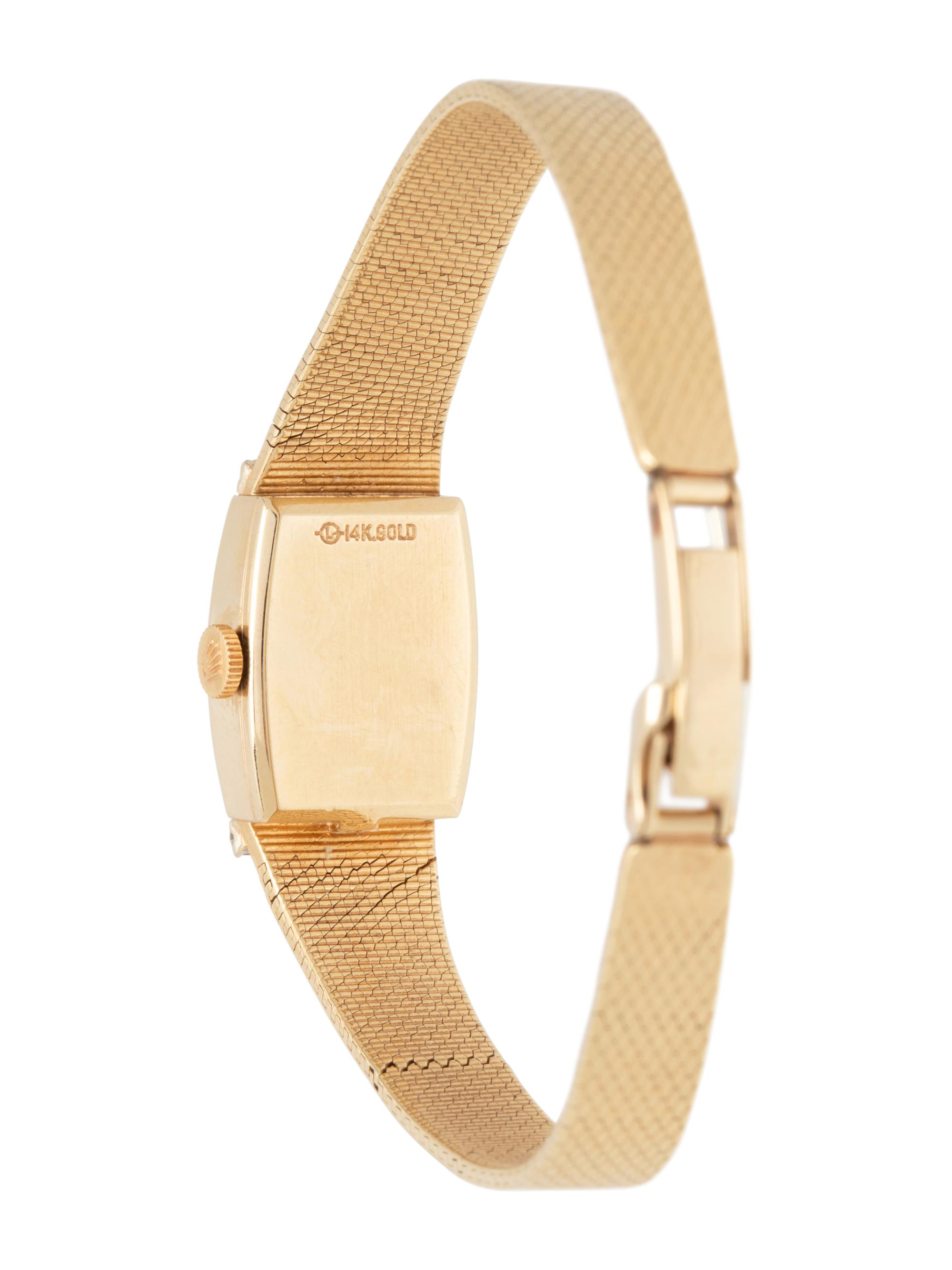 ROLEX, REF. 8420 14K YELLOW GOLD AND DIAMOND WRISTWATCH