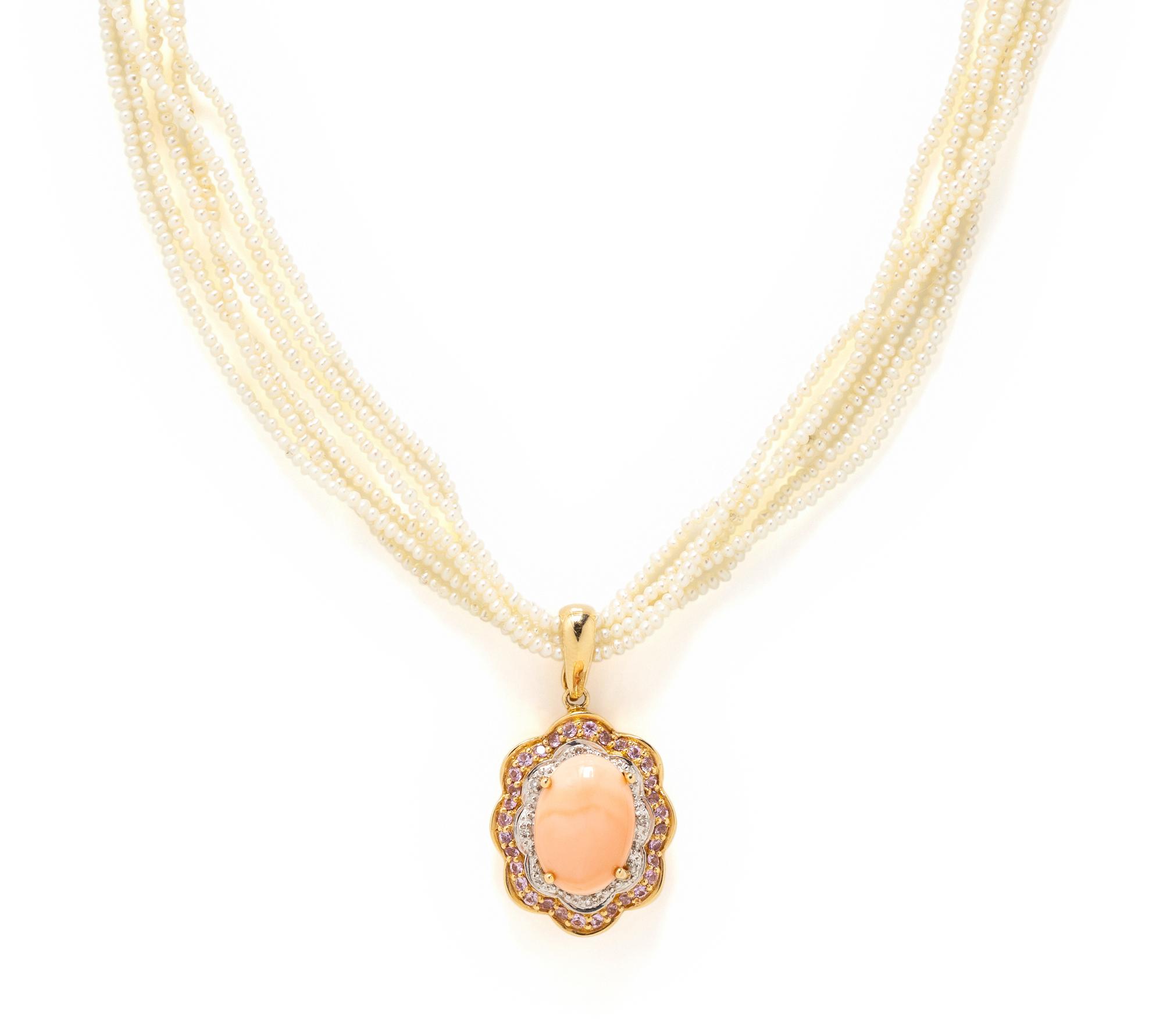SEED PEARL AND MULTIGEM NECKLACE