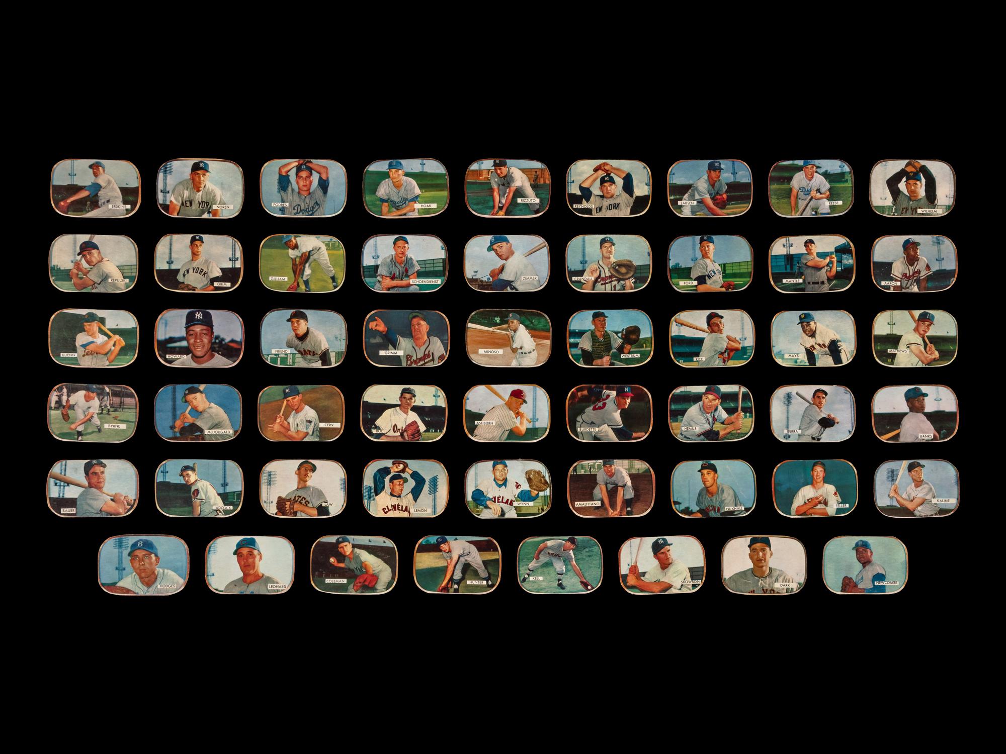 A Collection of 1955 Bowman Trimmed Baseball Cards
