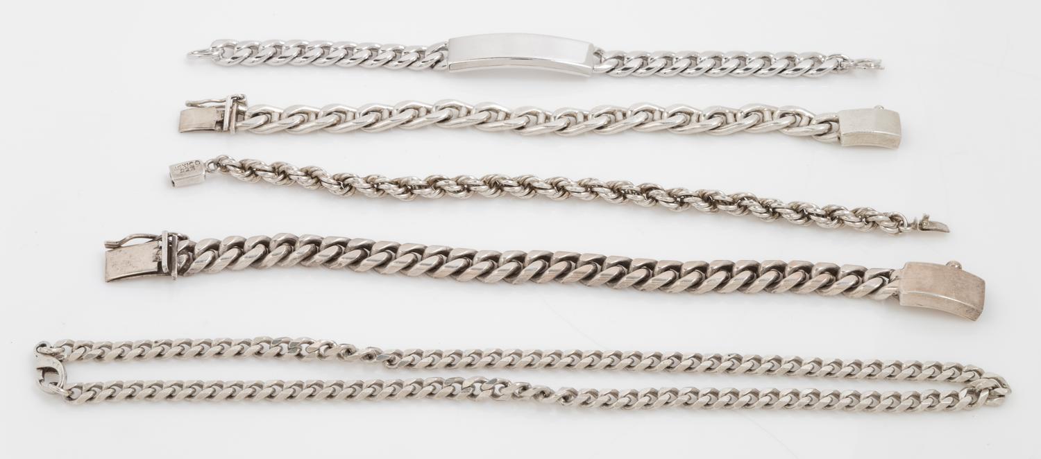 A Collection of Sterling Silver Jewelry, 151.50 dwts.