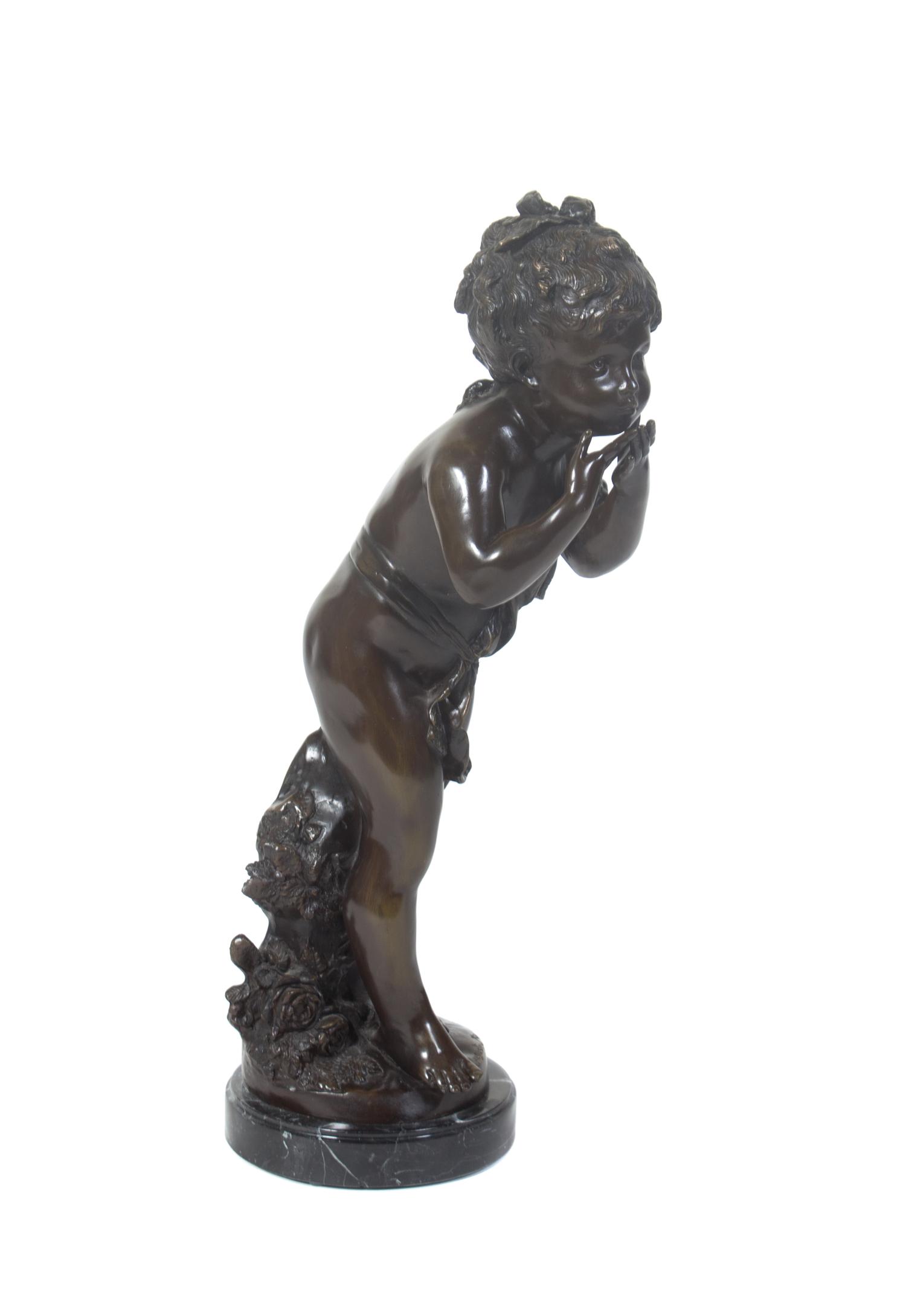 A Continental Bronze Figure, after Auguste Moreau Height 24 3/4 inches. — SECOND HALF 20TH CENTURY