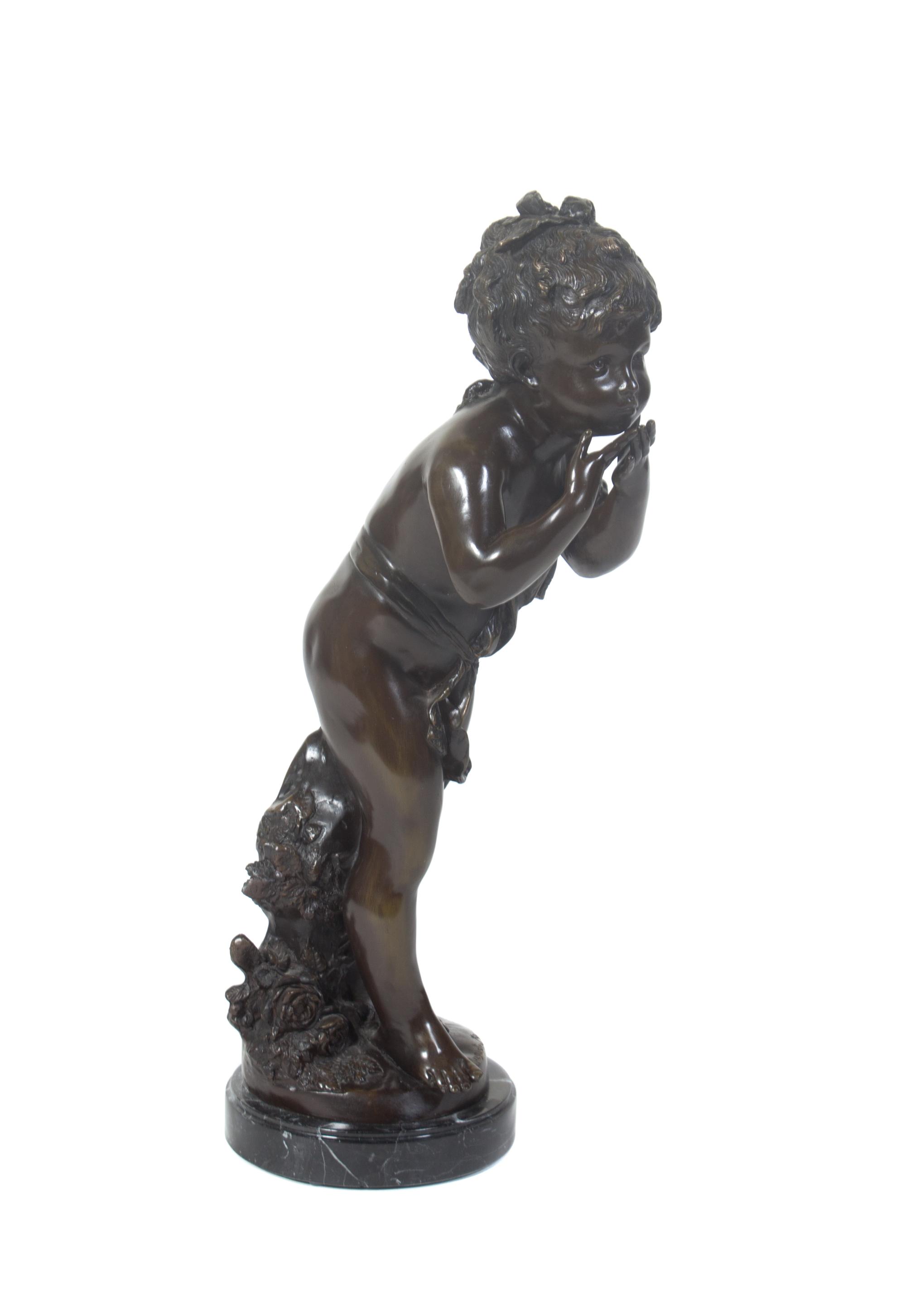 A Continental Bronze Figure, after Auguste Moreau Height 24 3/4 inches. — SECOND HALF 20TH CENTURY