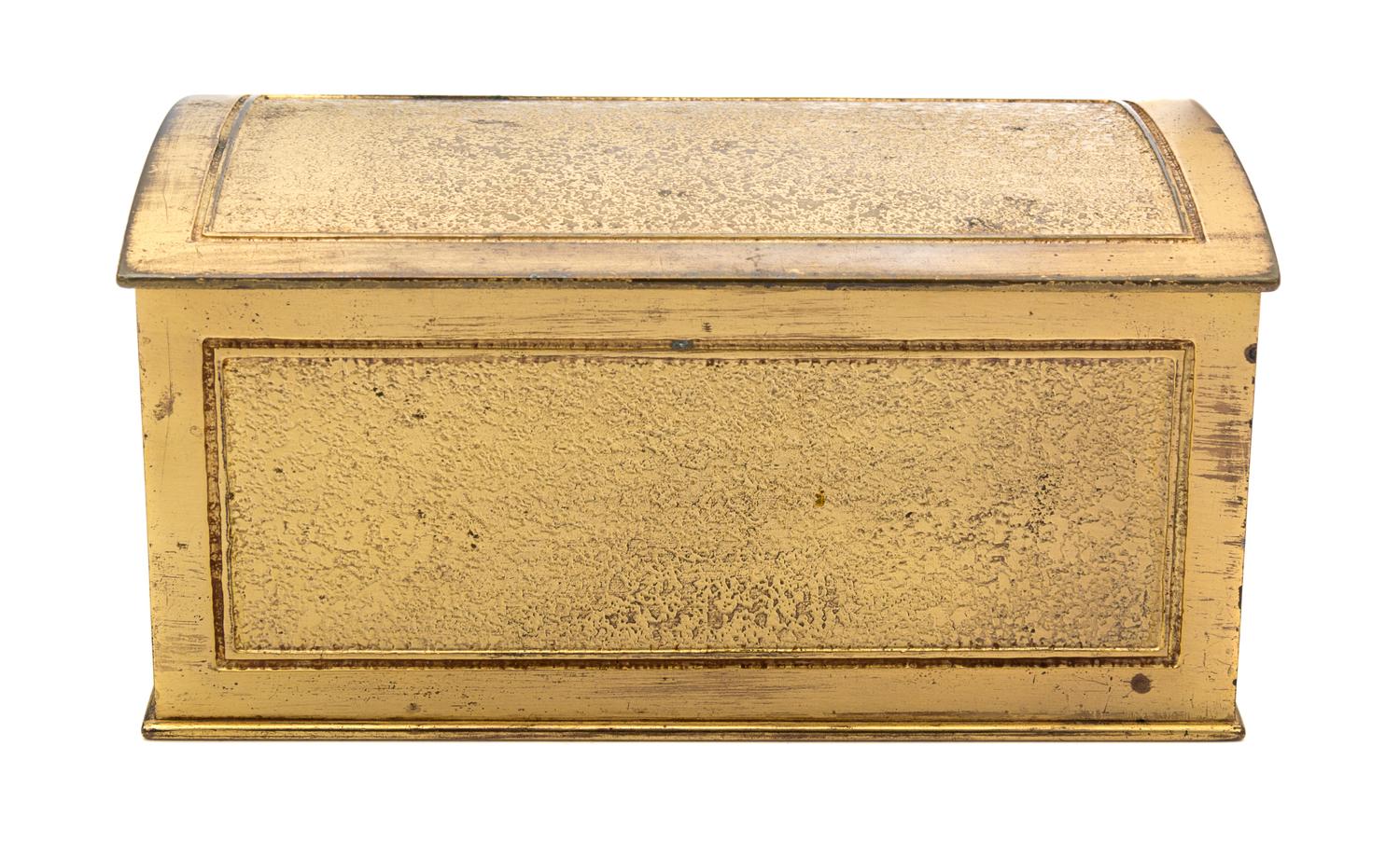 Tiffany Studios, an acid-etched bronze dore cigar box (1100)