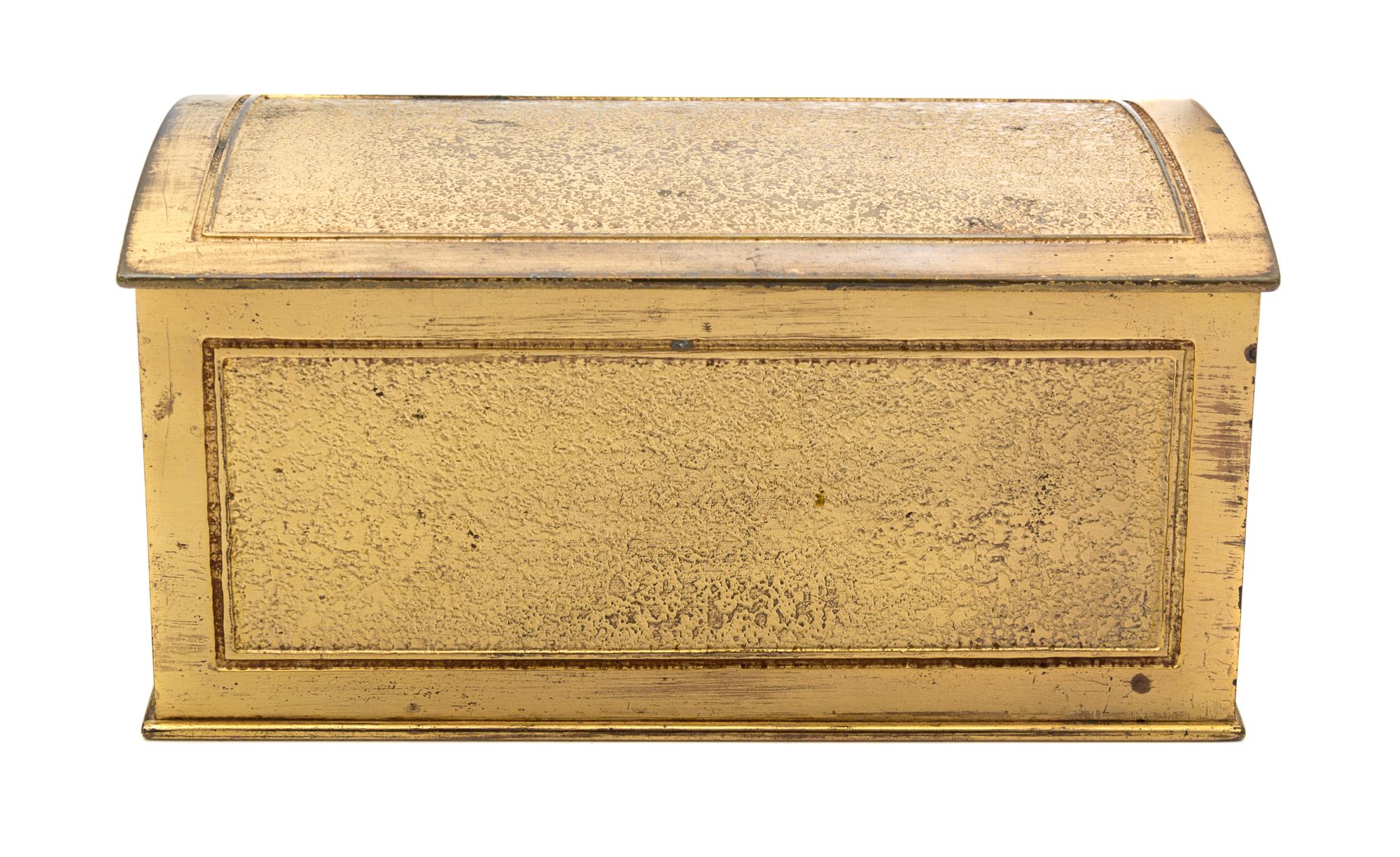 Tiffany Studios, an acid-etched bronze dore cigar box (1100)