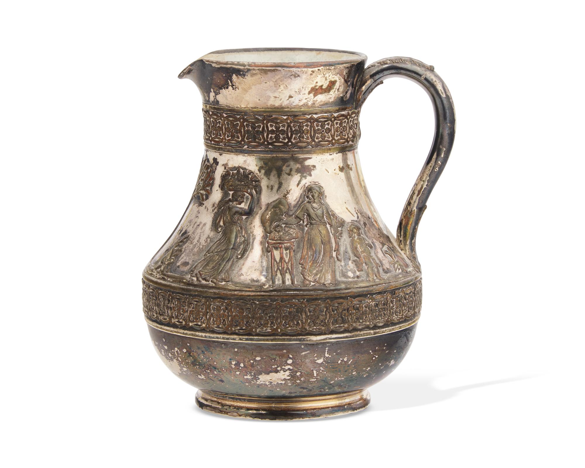 A Wedgwood Silver-on-Copper Mounted Pitcher