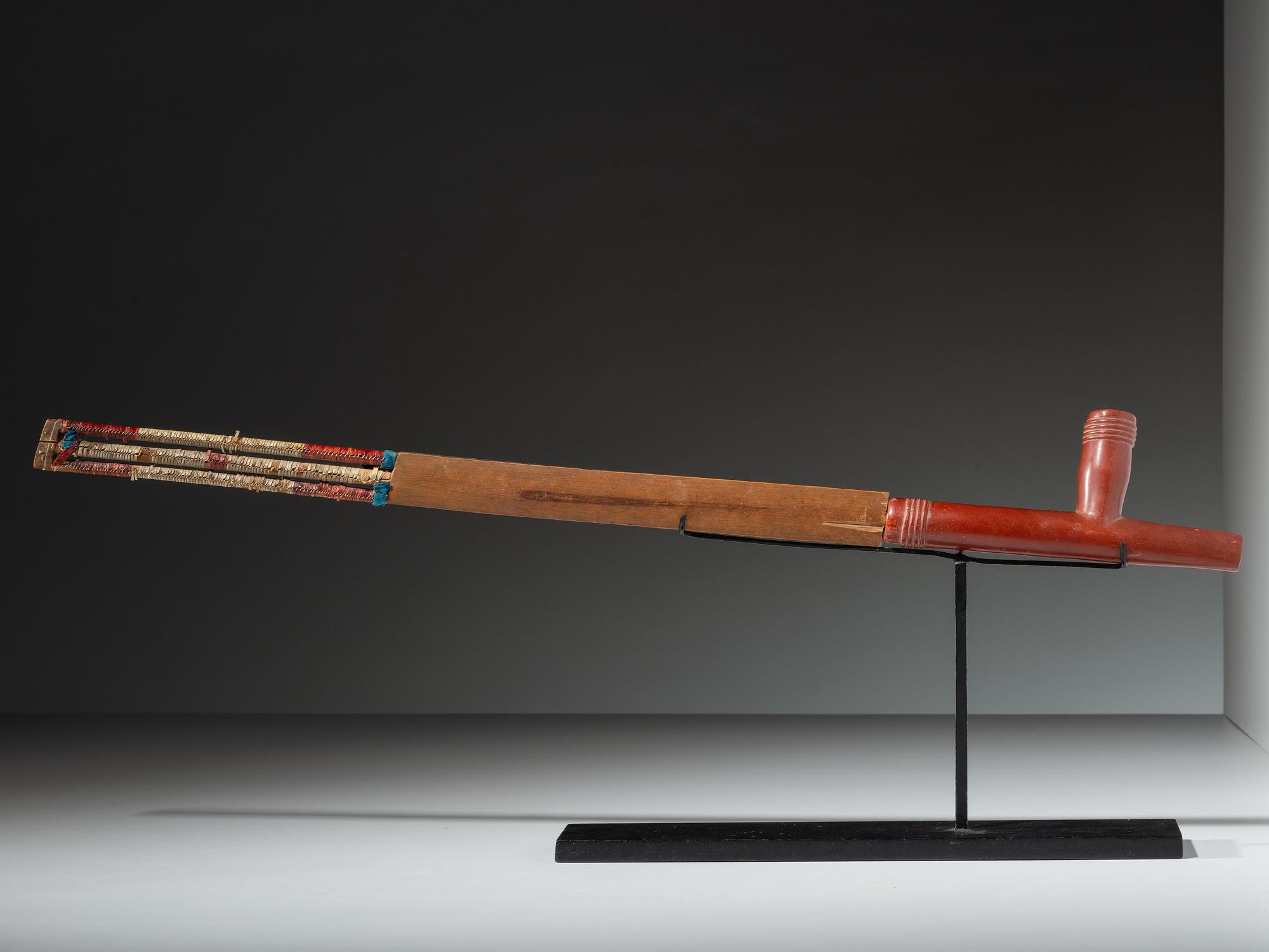 Eastern Dakota Quilled Pipe Stem, with Catlinite Bowl