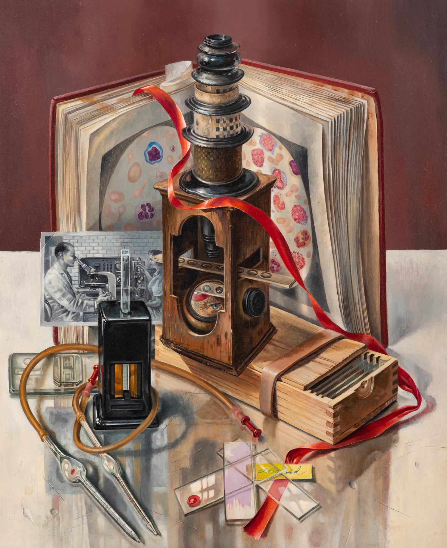 Untitled (Still Life with Microscope and Medical Equipment)
