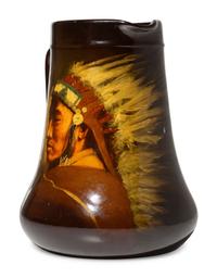 A Rookwood Pottery Standard Glaze Native American Portrait Pitcher