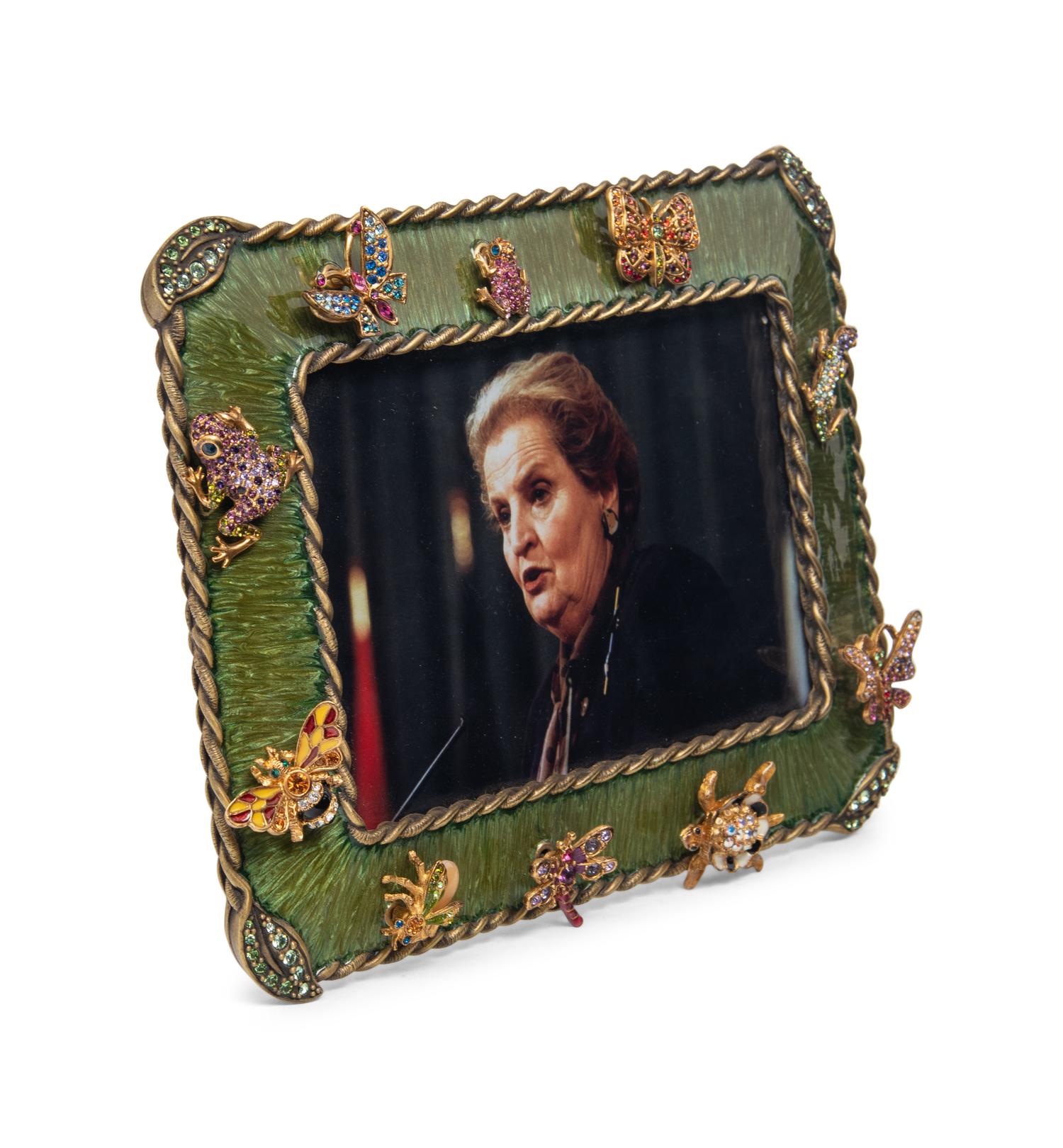 A Jay Strongwater Enamel and Jeweled Frame