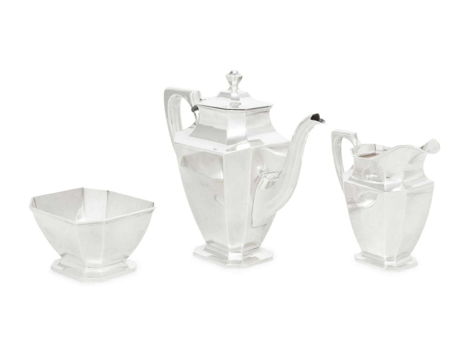 An American Silver Three-Piece Tea Service