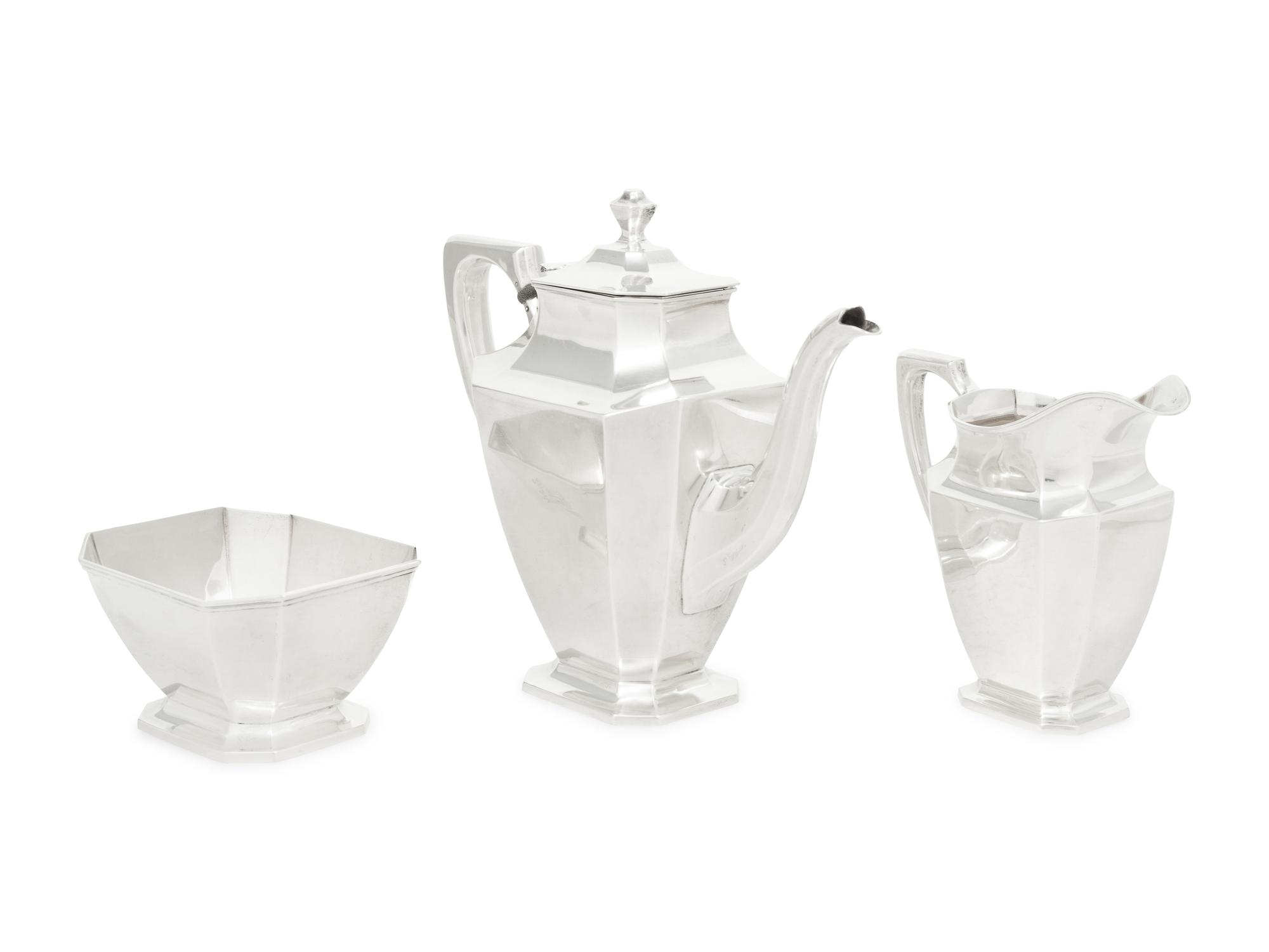 An American Silver Three-Piece Tea Service