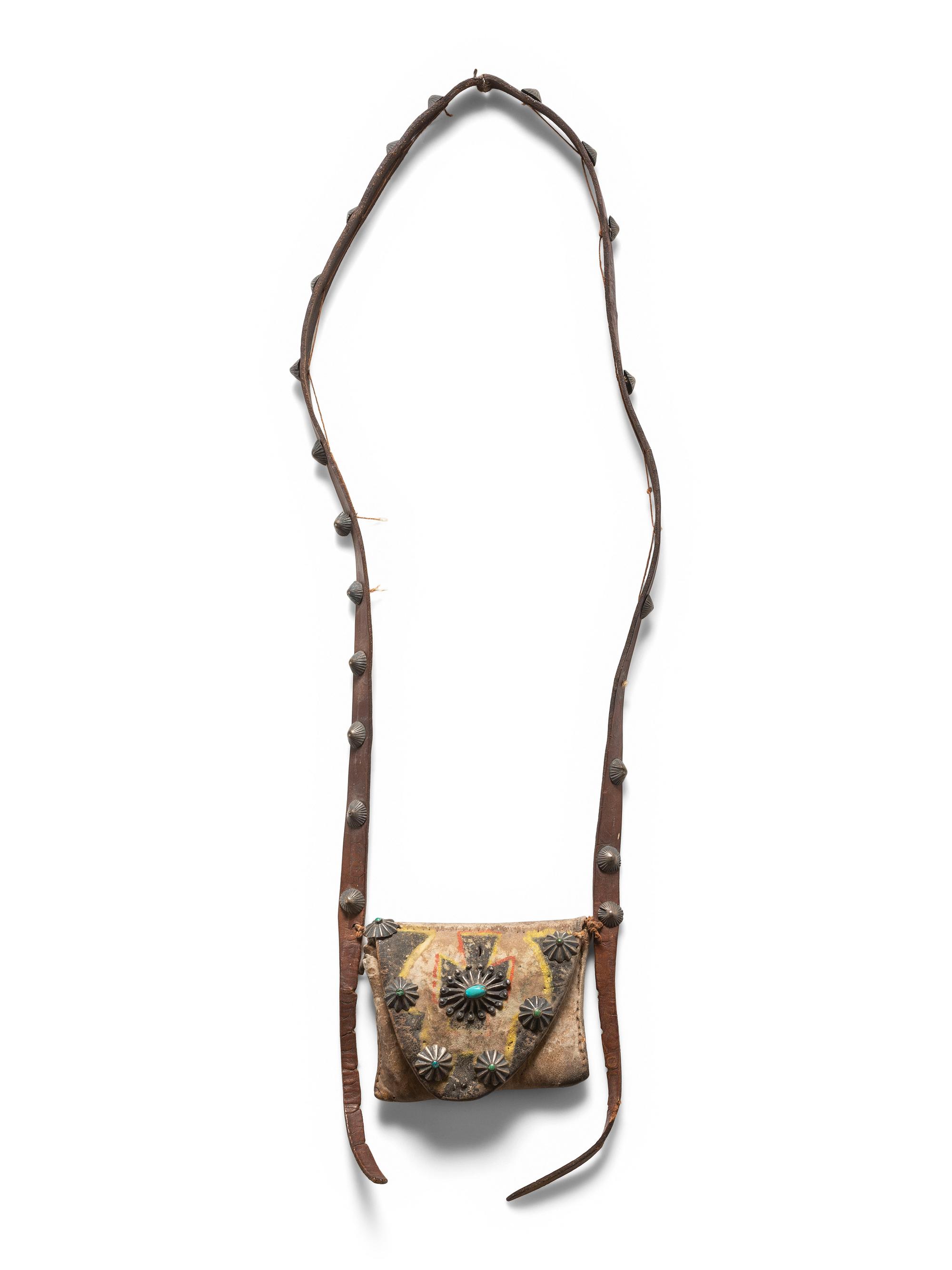Navajo Buffalo Hide Bandolier Bag