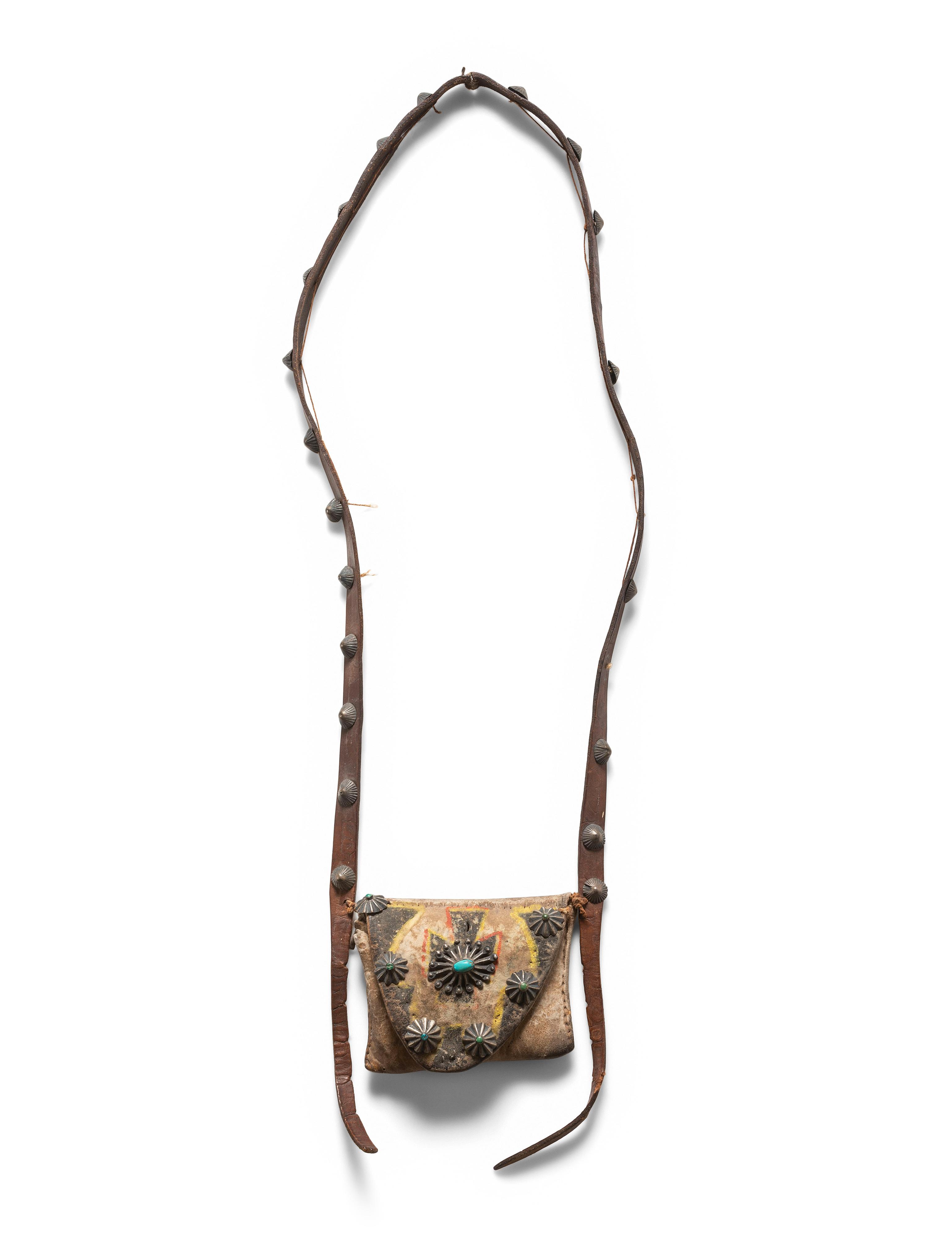 Navajo Buffalo Hide Bandolier Bag