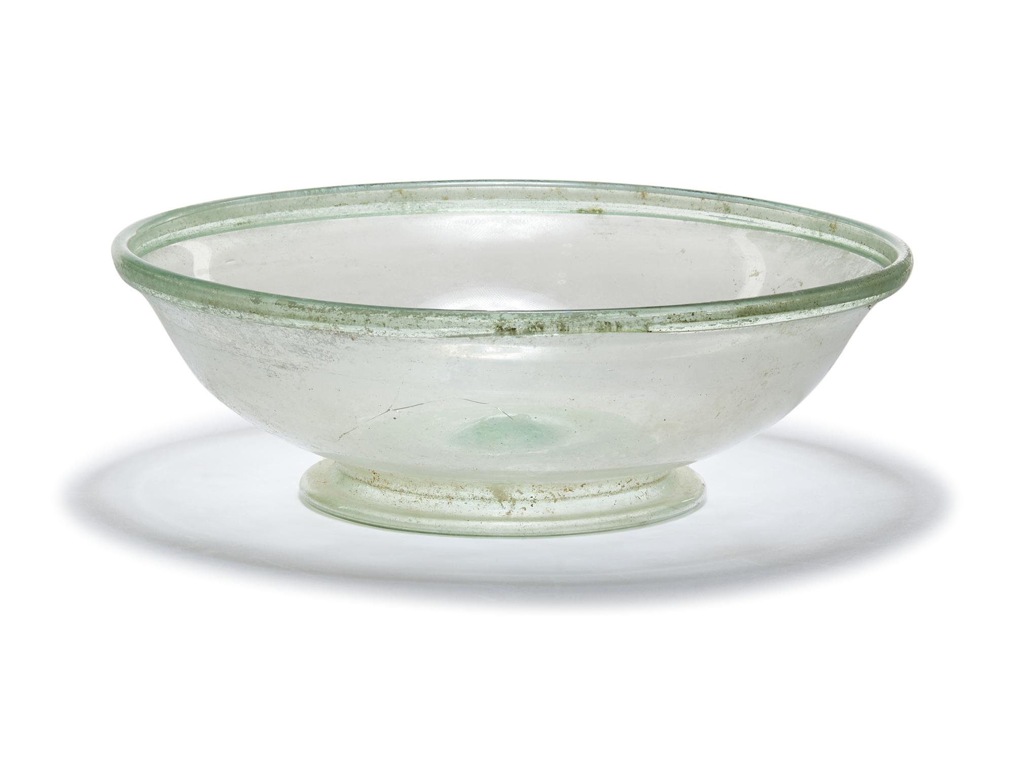 Three Roman Green Glass Plates