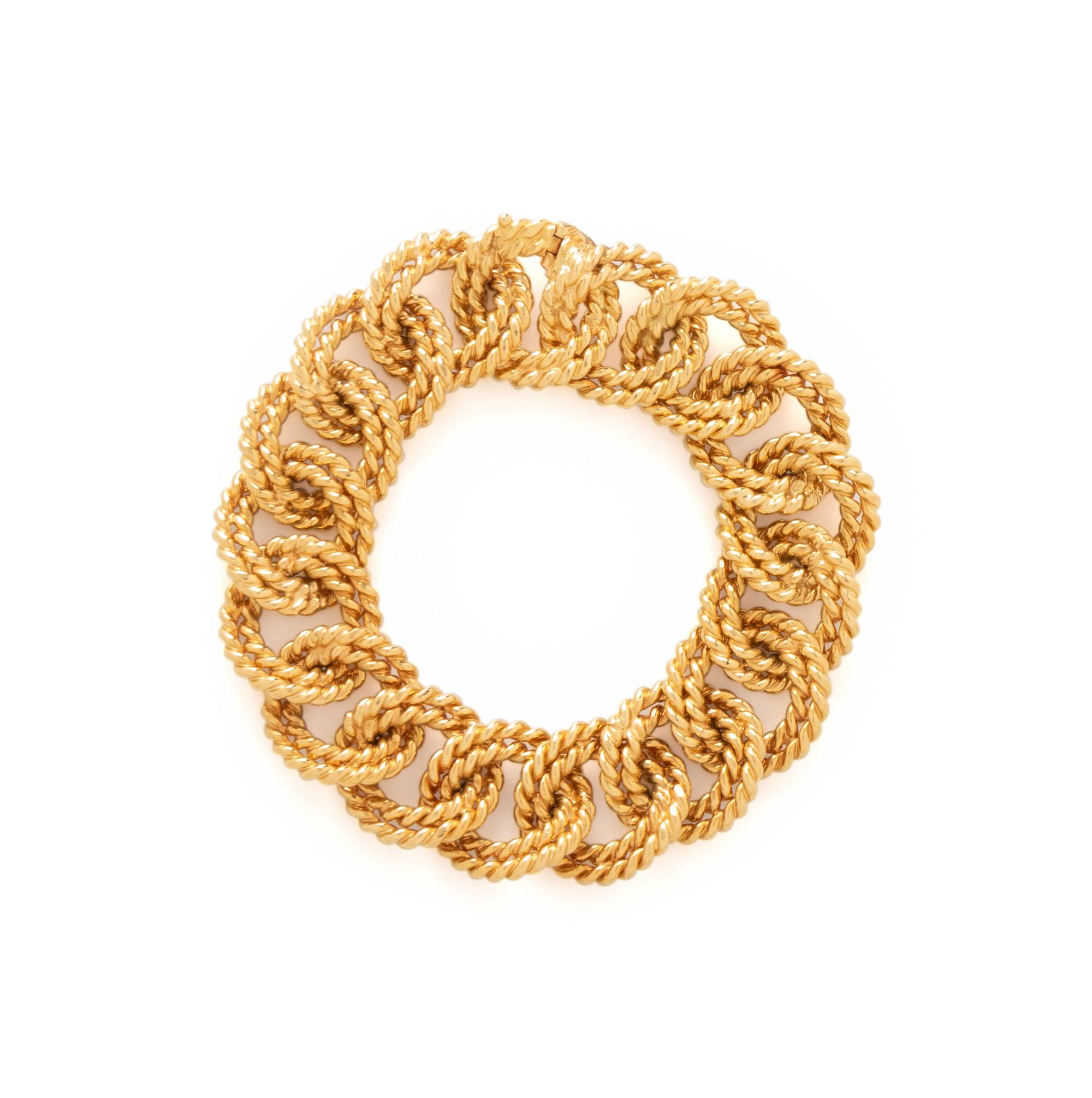 VERDURA, YELLOW GOLD ROPE LINK BRACELET