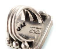 Silver Rings, with Shell, Coral, and Turquoise Inlay