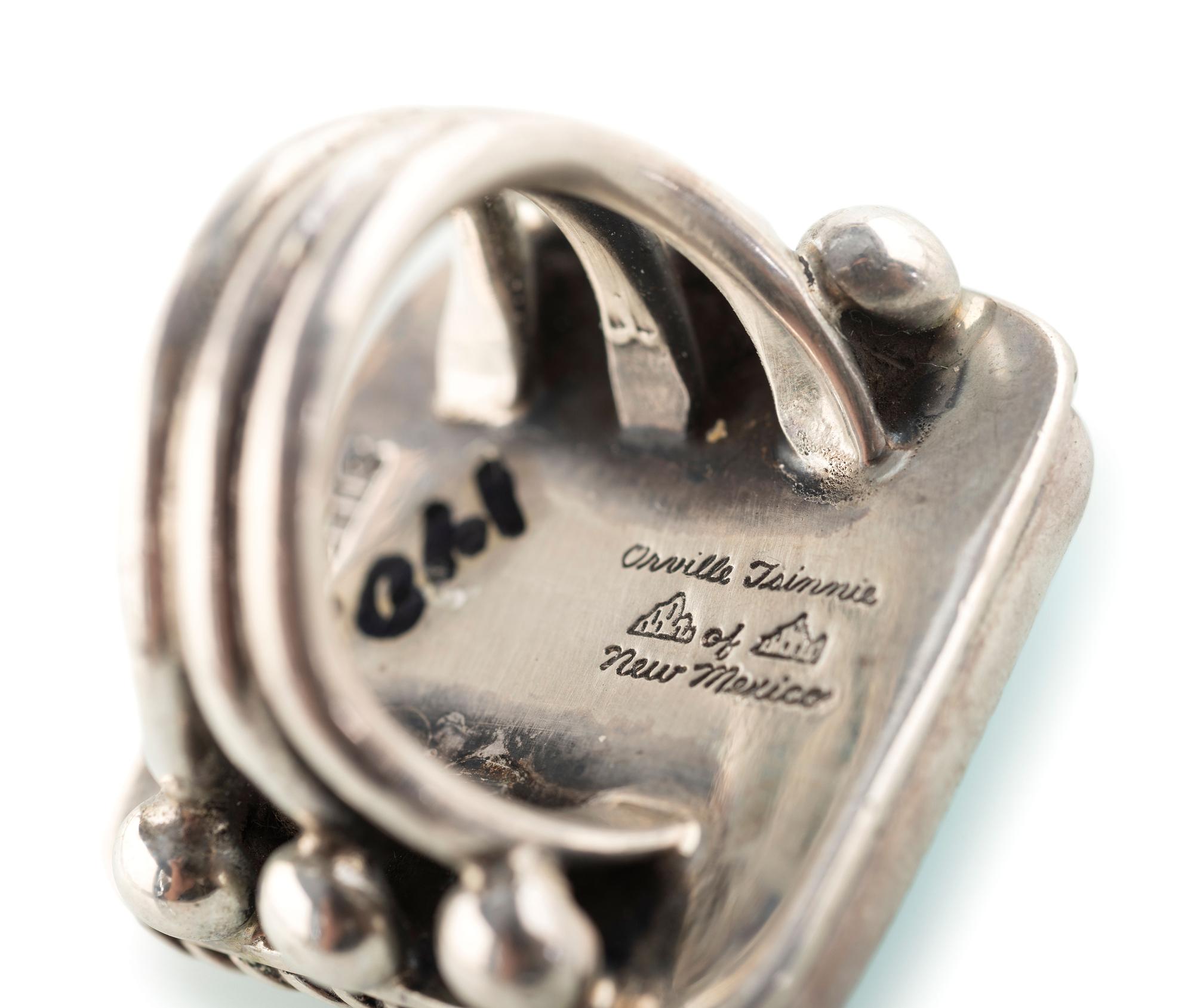 Silver Rings, with Shell, Coral, and Turquoise Inlay