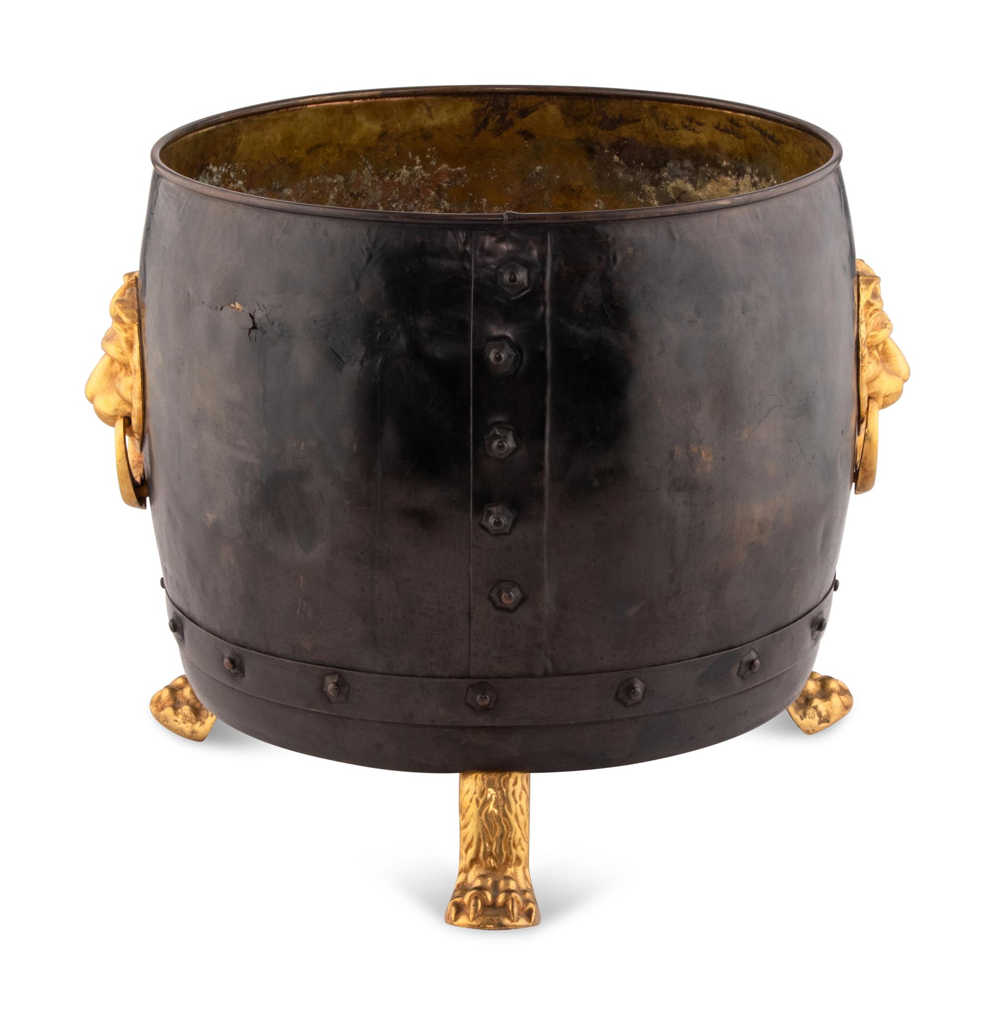 A Georgian Style Gilt Metal Mounted Jardiniere