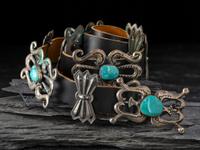 Navajo Silver and Turquoise Concha Belt
