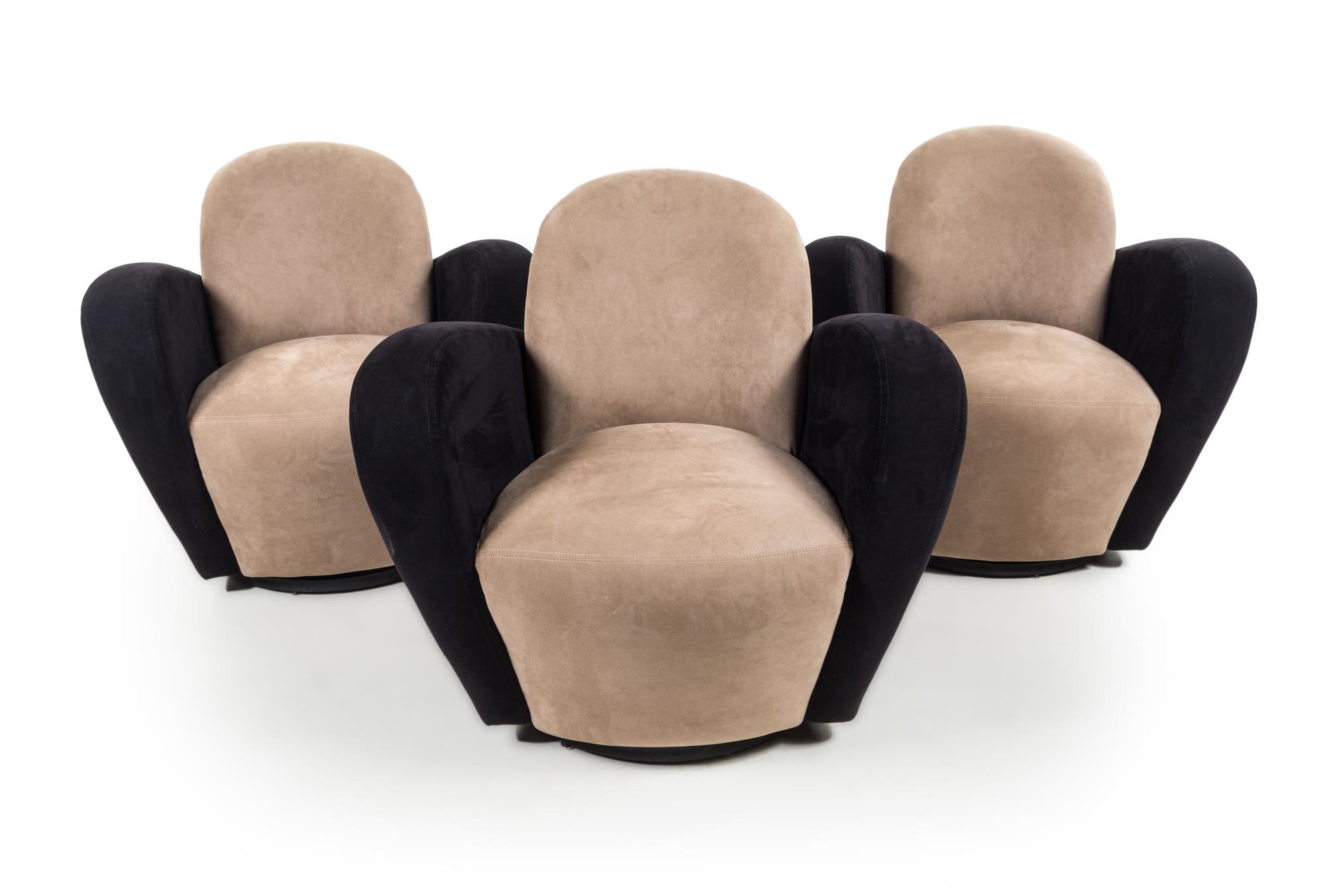 Attributed to Vladimir Kagan (American, 1927-2016), DIRECTIONAL, 1970s, a set of three swivel chairs