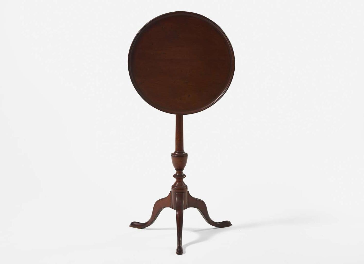 A Federal carved cherry tilt-top candlestand, circa 1800