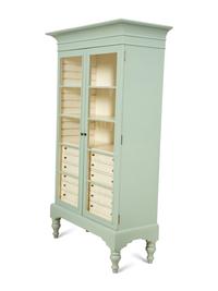 A Contemporary Blue Painted Display Cabinet
