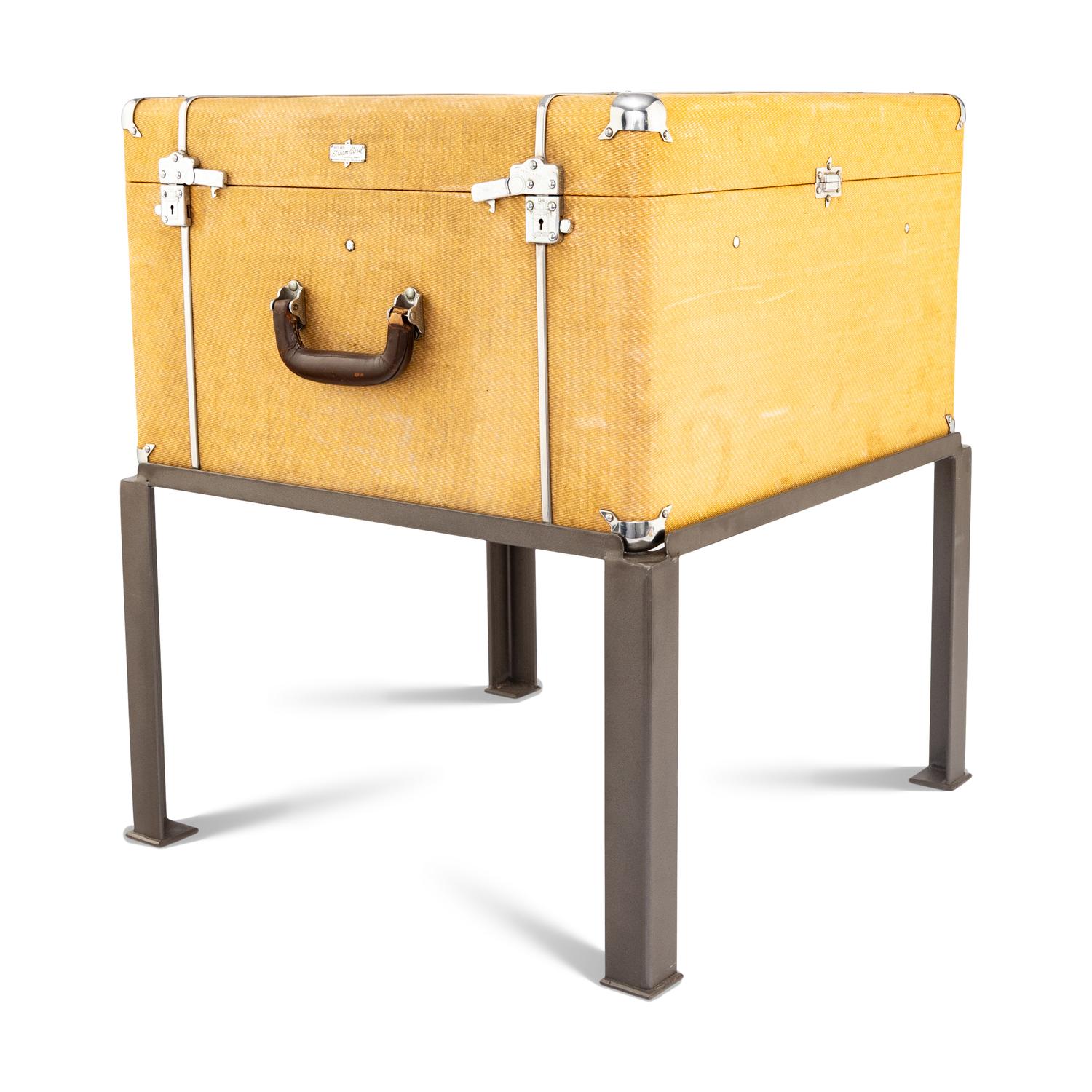 A Wheary Streamgard Travel Case Adapted as a Side Table