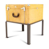 A Wheary Streamgard Travel Case Adapted as a Side Table