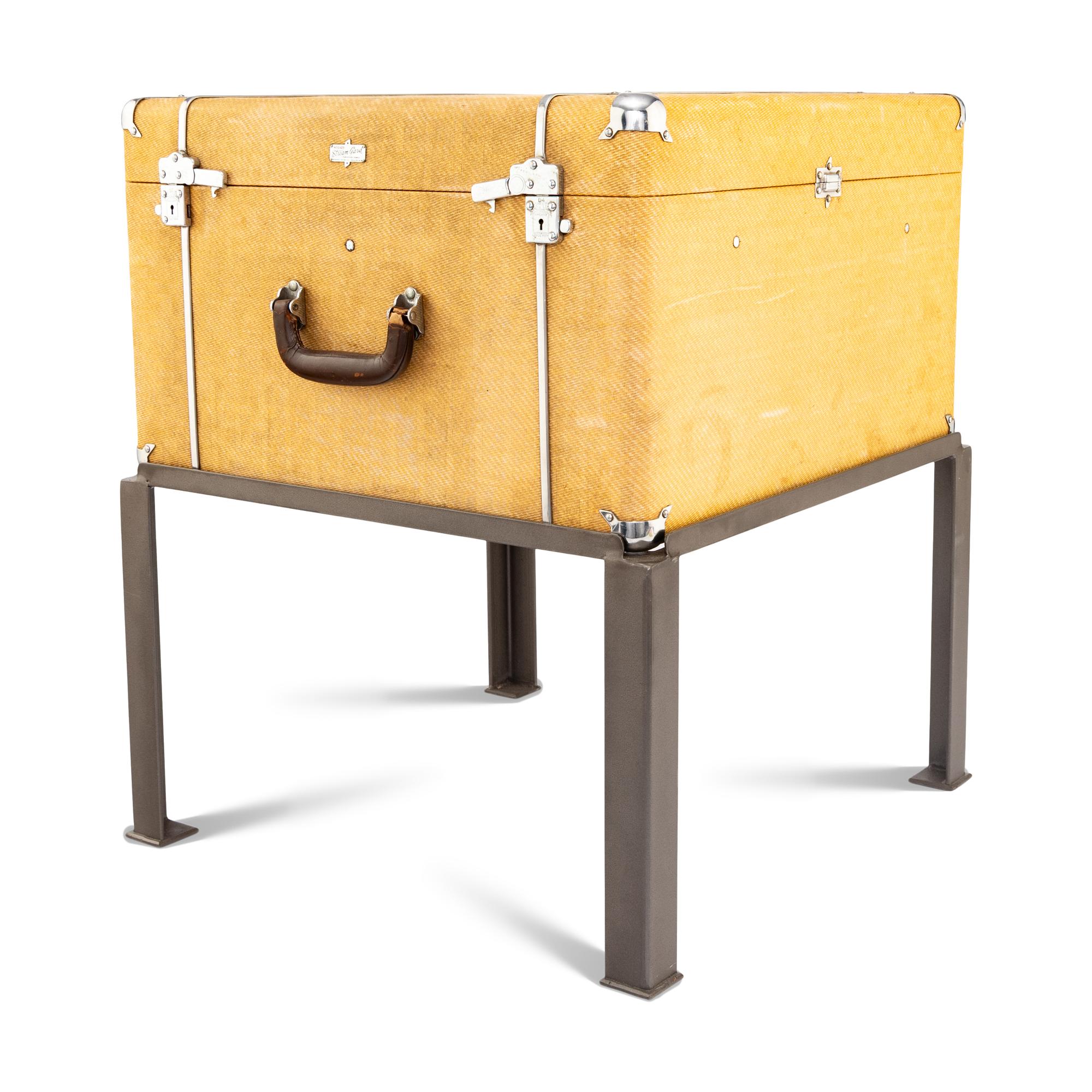 A Wheary Streamgard Travel Case Adapted as a Side Table