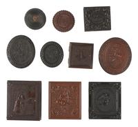 [EARLY PHOTOGRAPHY]. A group of Union cases and collar boxes with varying designs.
