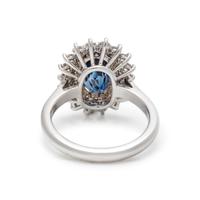 UNHEATED KASHMIR SAPPHIRE AND DIAMOND RING