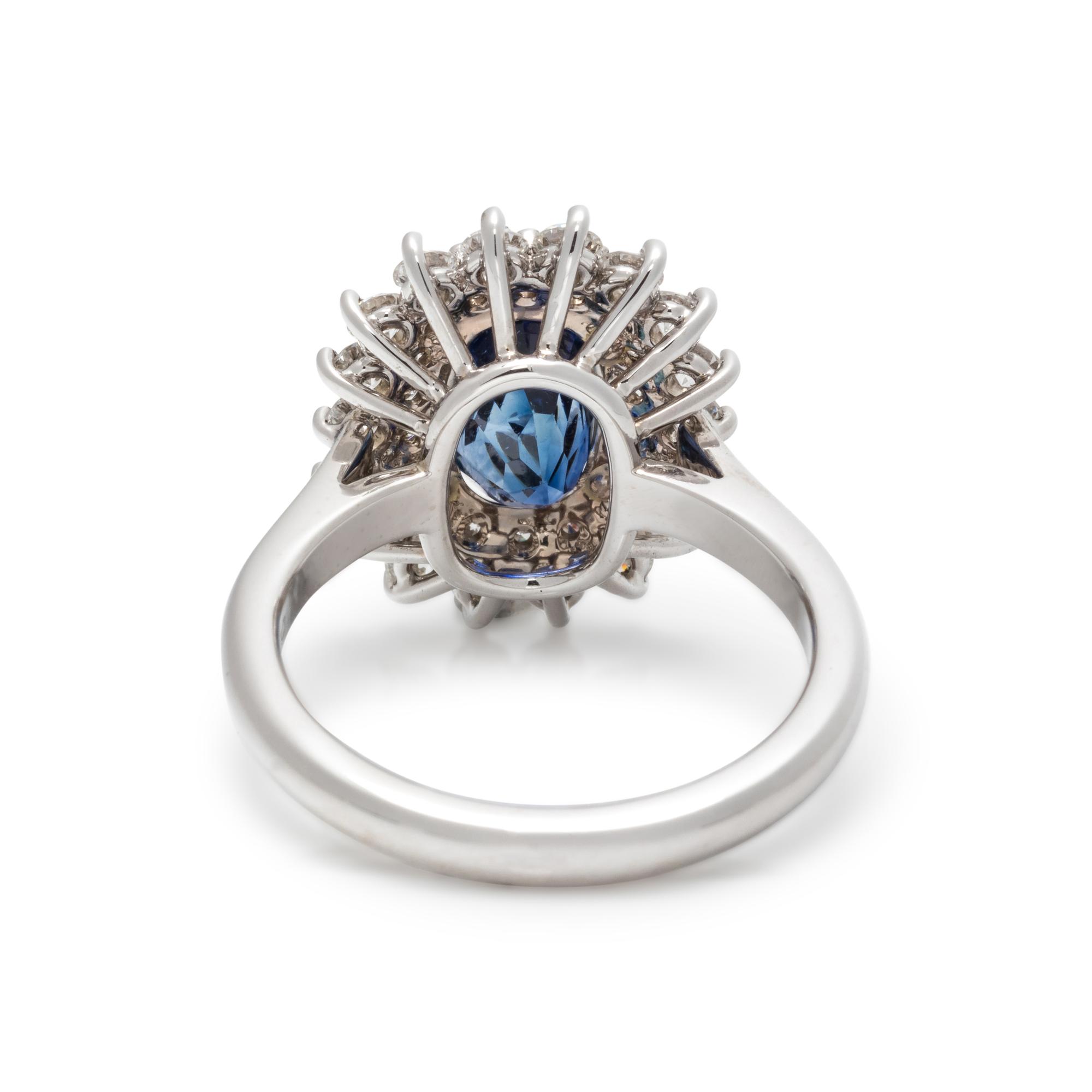 UNHEATED KASHMIR SAPPHIRE AND DIAMOND RING