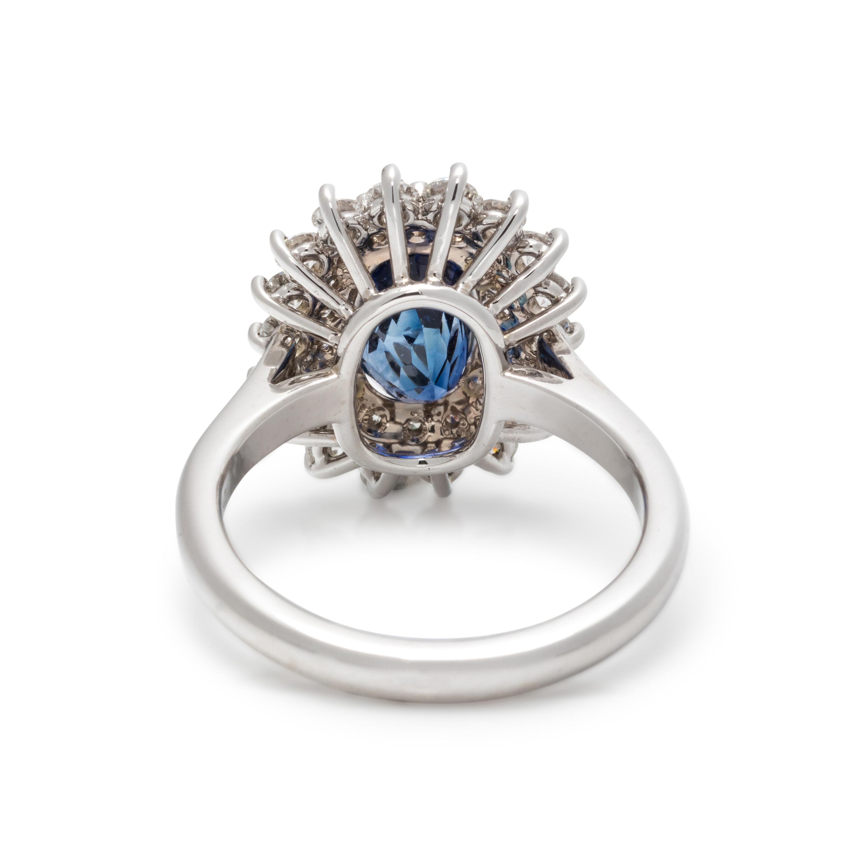 UNHEATED KASHMIR SAPPHIRE AND DIAMOND RING