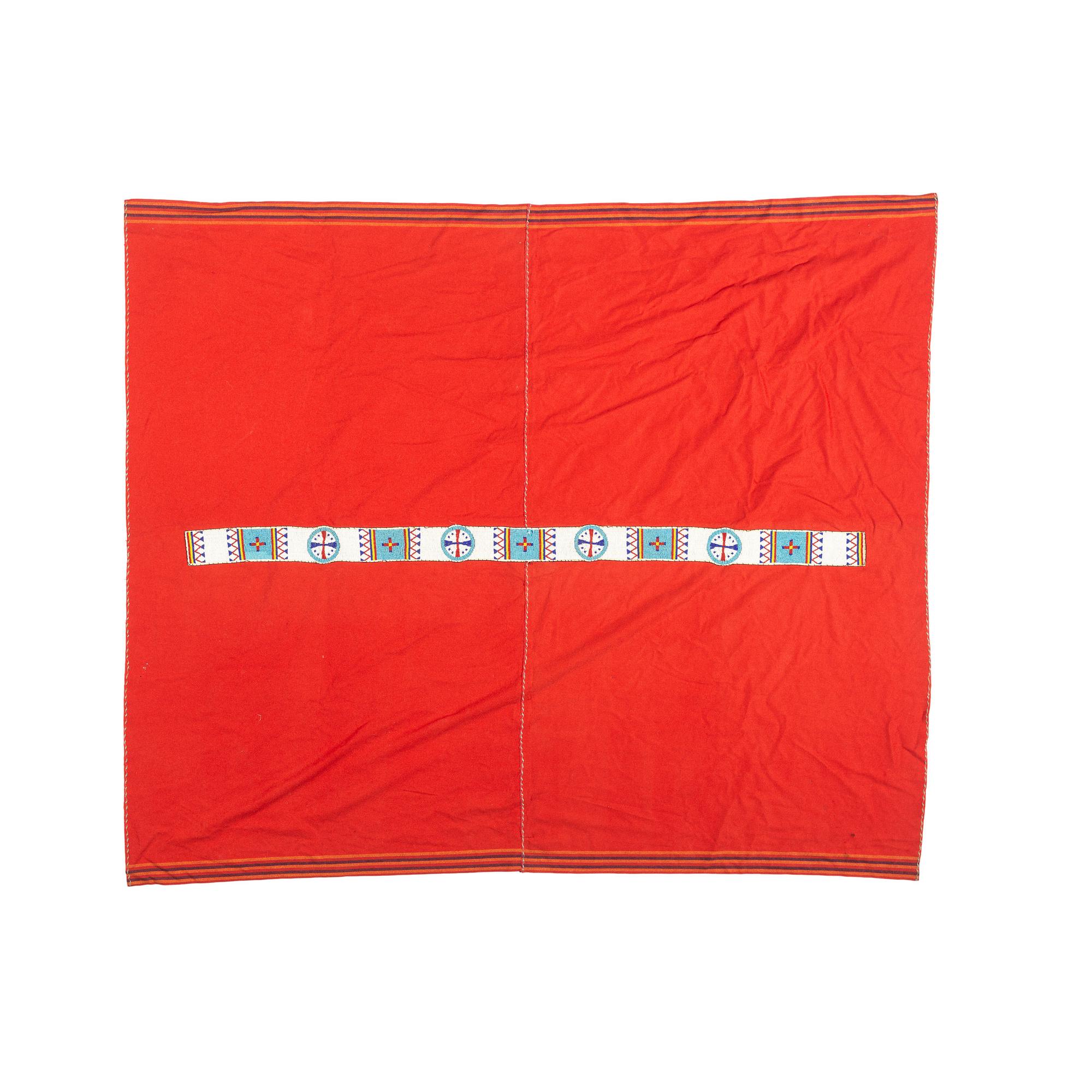 Contemporary Northern Plains Beaded Blanket Strip, on Trade Wool Blanket