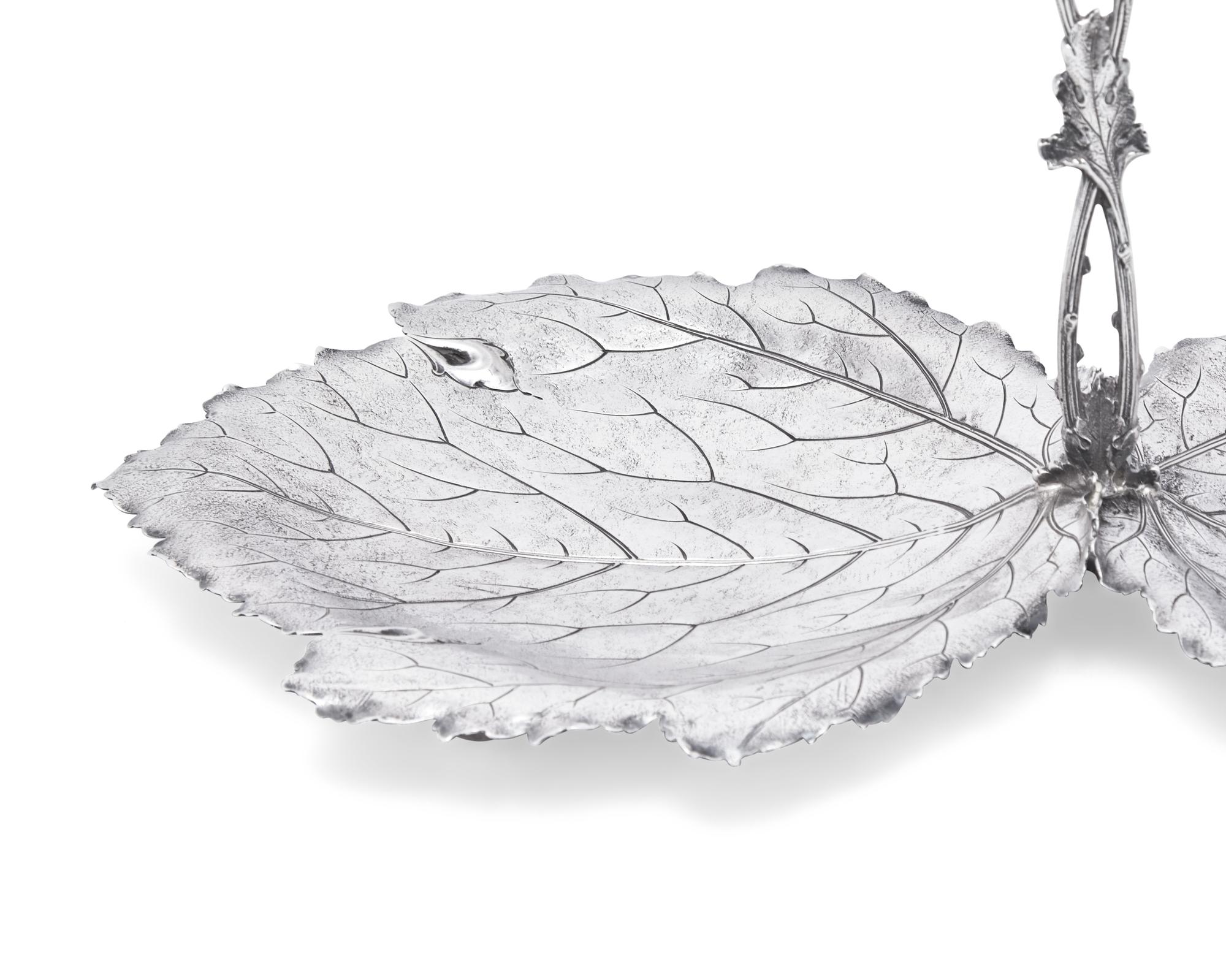An American Silver Grape Dish