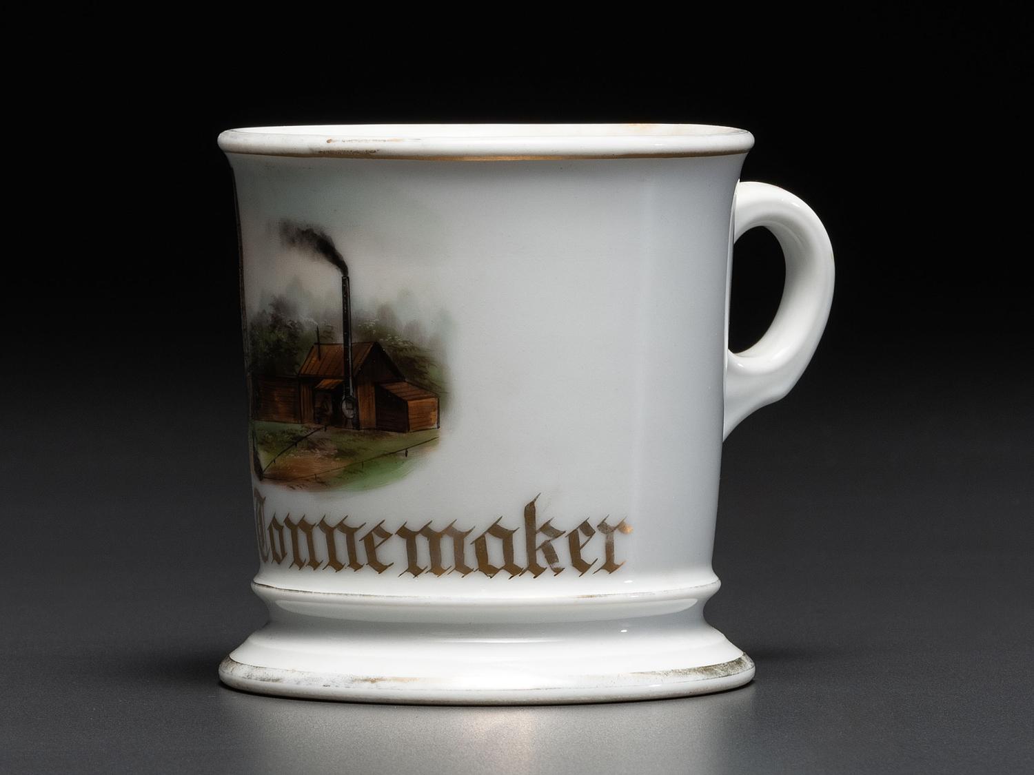 An Oil Rigger's Porcelain Occupational Shaving Mug