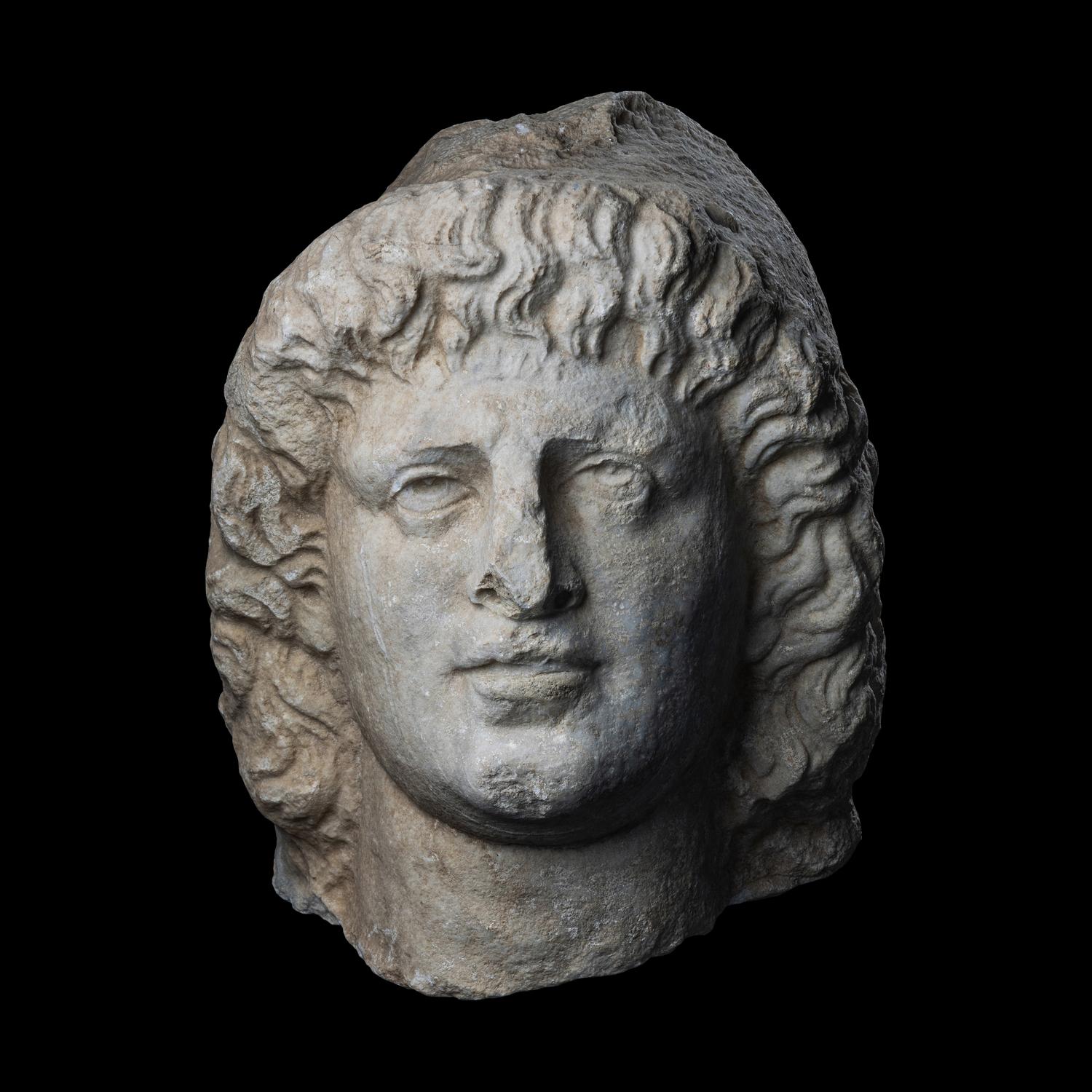 A Roman Marble Head of a Dioscuri