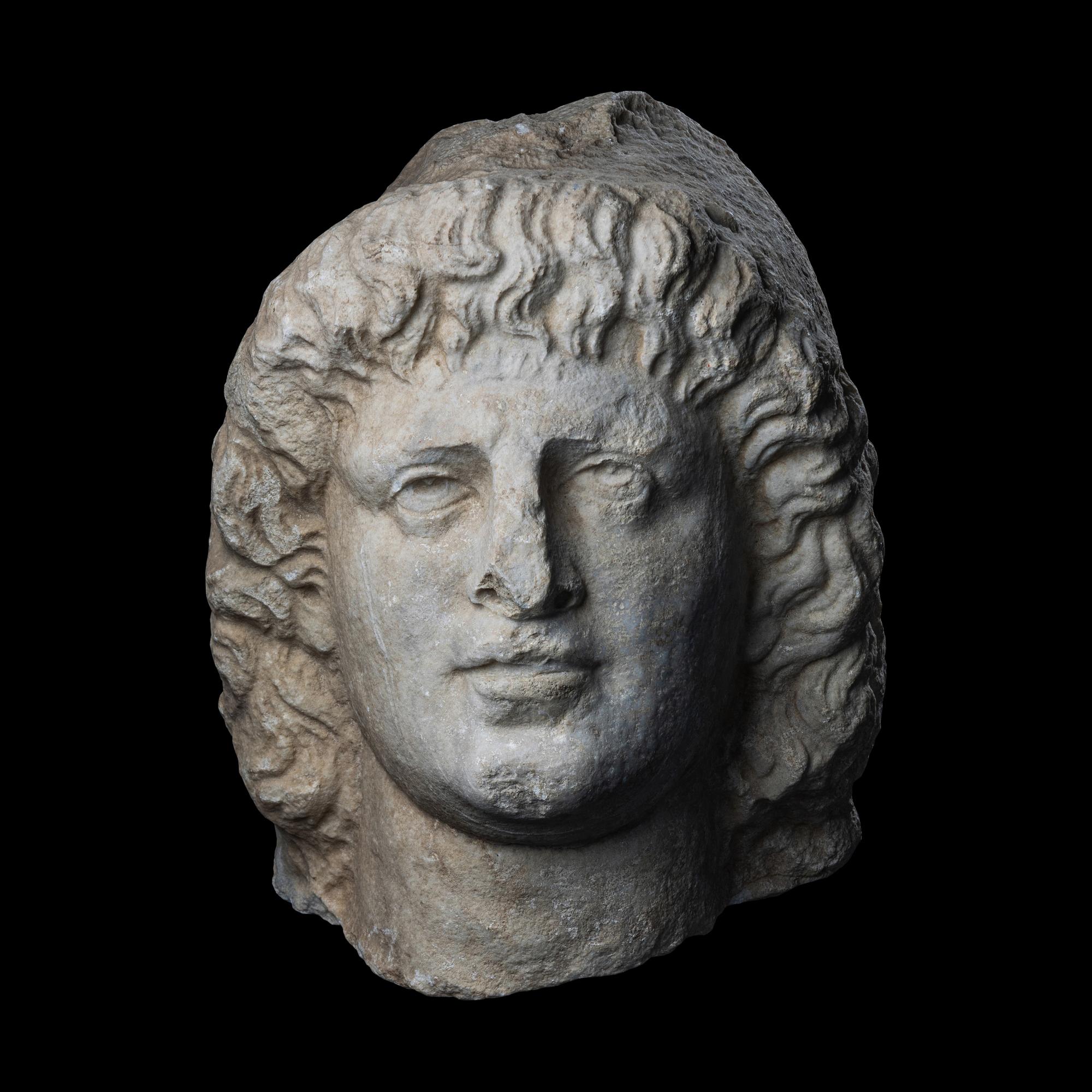 A Roman Marble Head of a Dioscuri
